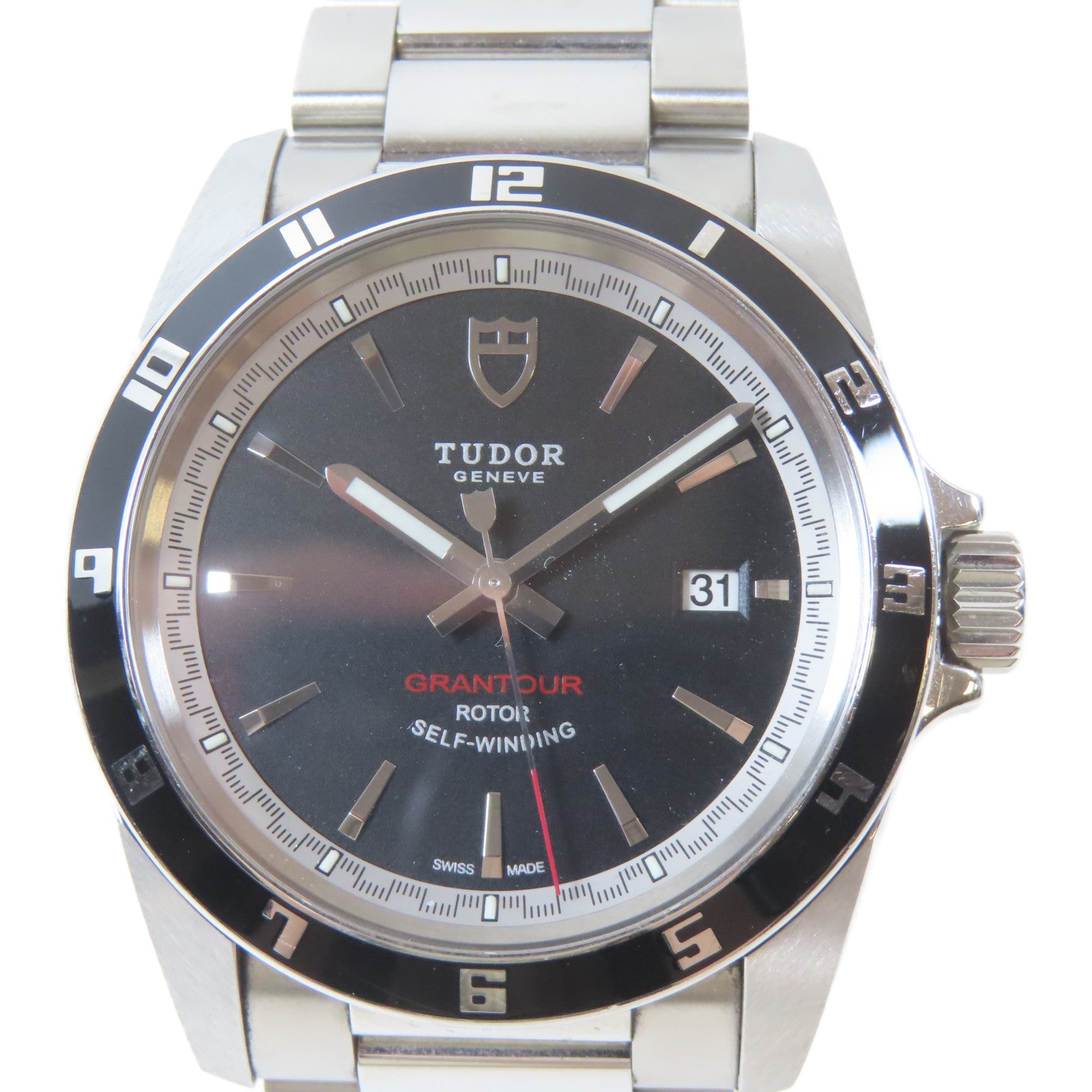 TUDOR Grantour Date不鏽鋼手錶自動機芯黑色#17cm
