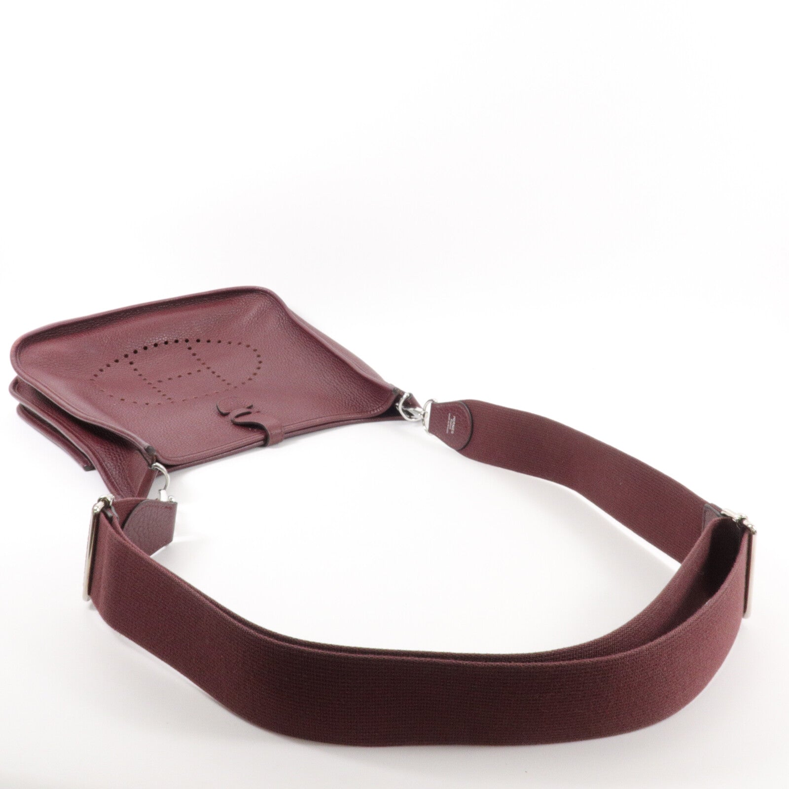 HERMES Clemence皮革Evelyne PM 肩背袋Bordeaux
