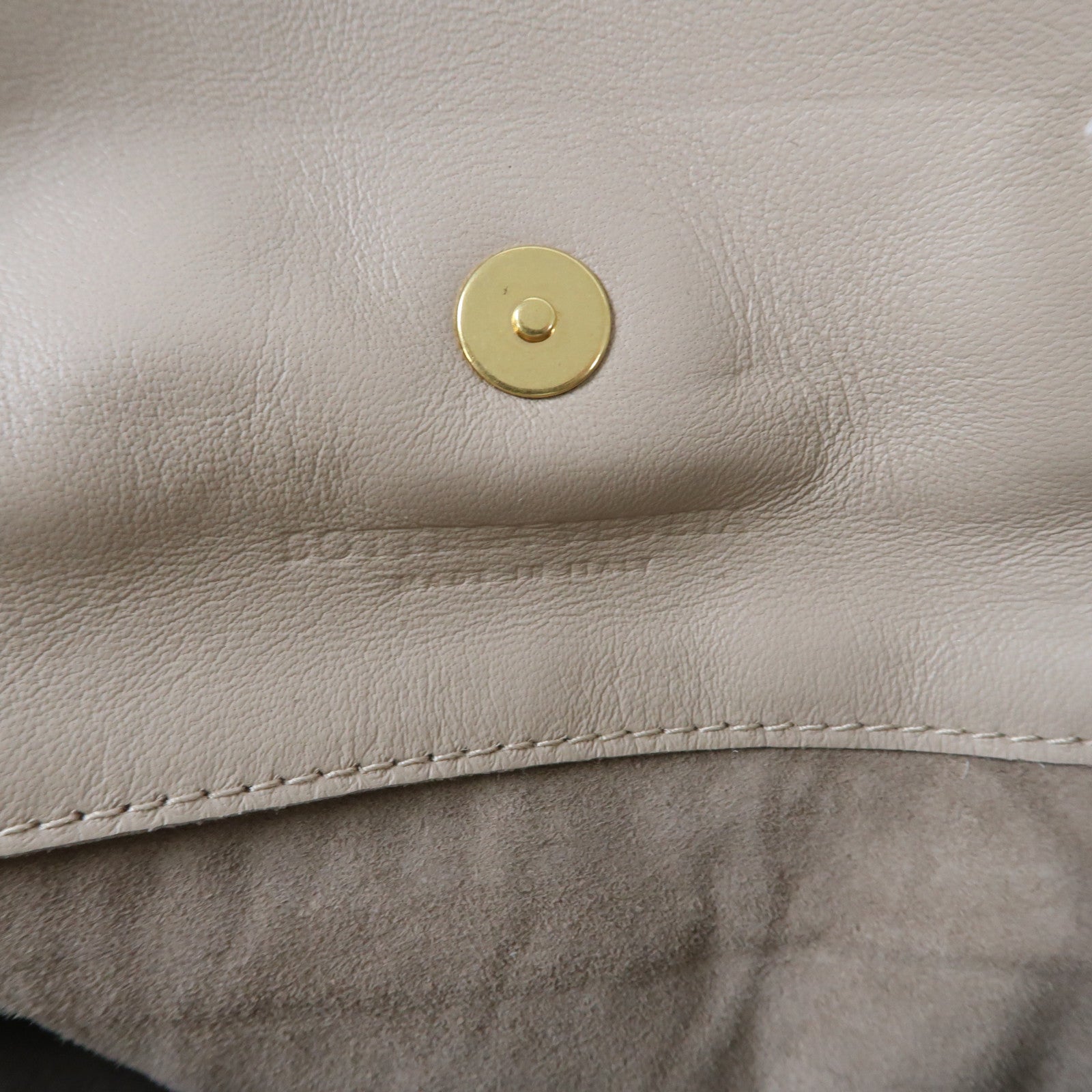 BOTTEGA VENETA 織紋皮革Shoulder Bag金扣肩背袋米色
