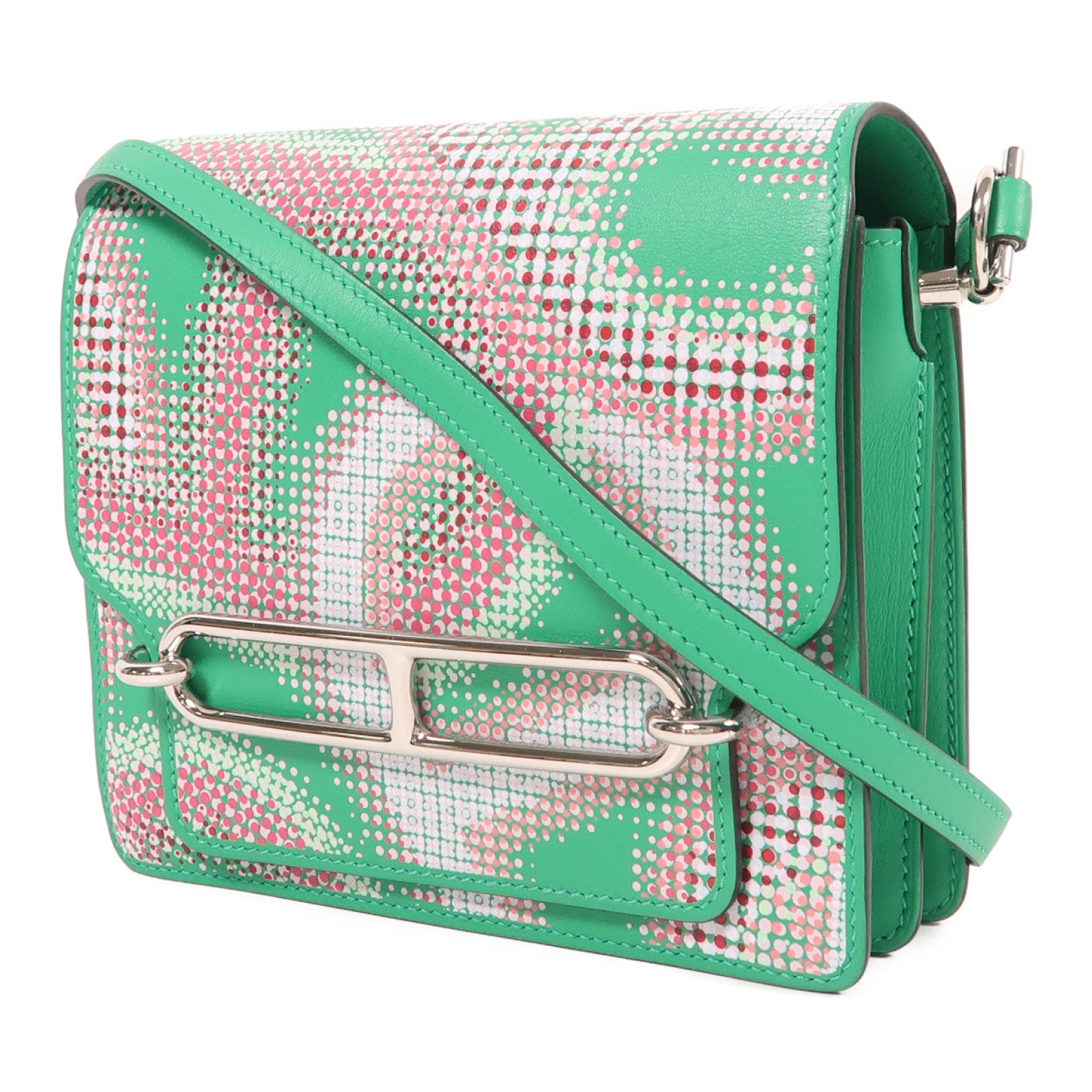 HERMES 皮革Roulis Mini Circuit 24 Faubourg銀扣肩背袋