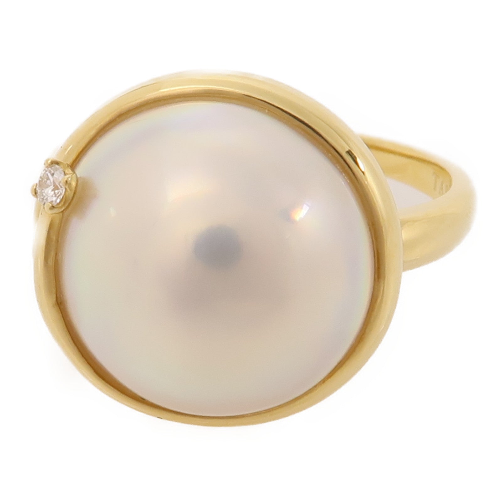 TASAKI 18K黃金Pearl/Diamond Ring珍珠/鑽石戒指US#6.25