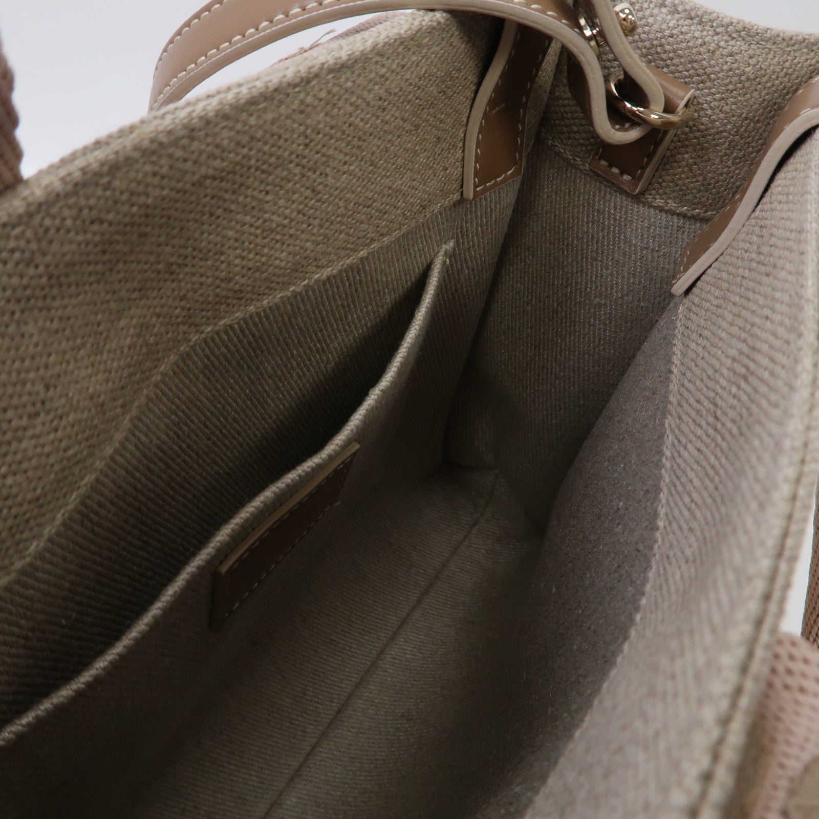 Chloe 帆布Small Woody Tote Bag金扣手挽肩背兩用袋啡色/粉紅色