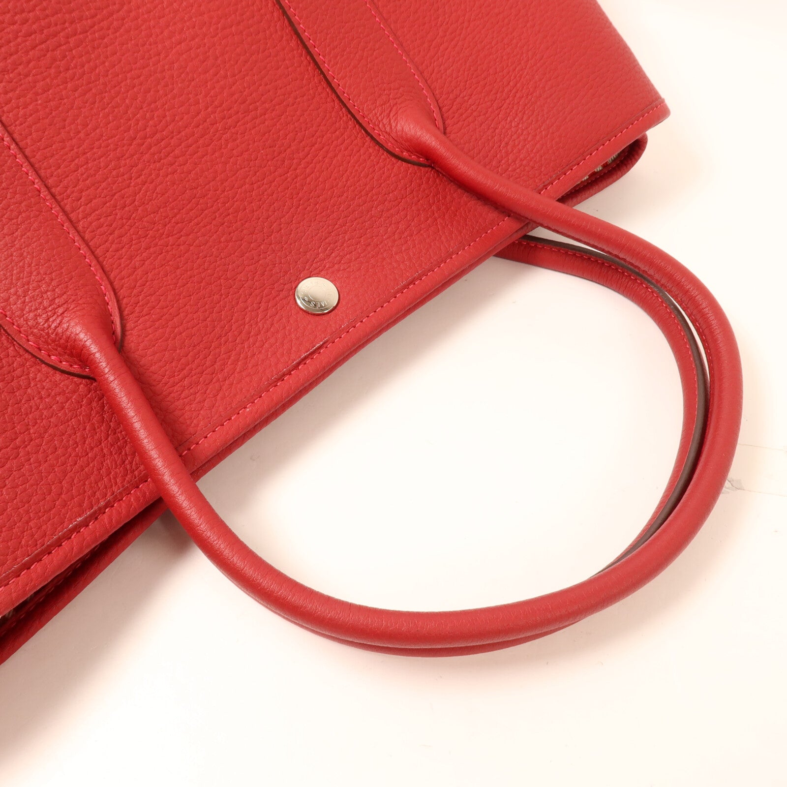 HERMES Negonda皮革Garden Party PM手挽袋Rouge Piment