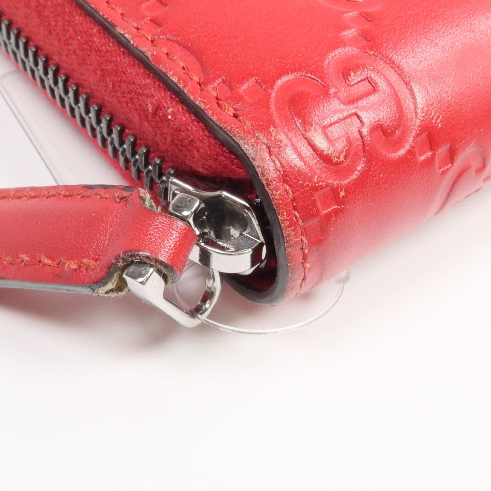GUCCI 牛皮皮革Zipper Long Wallet銀扣長錢包