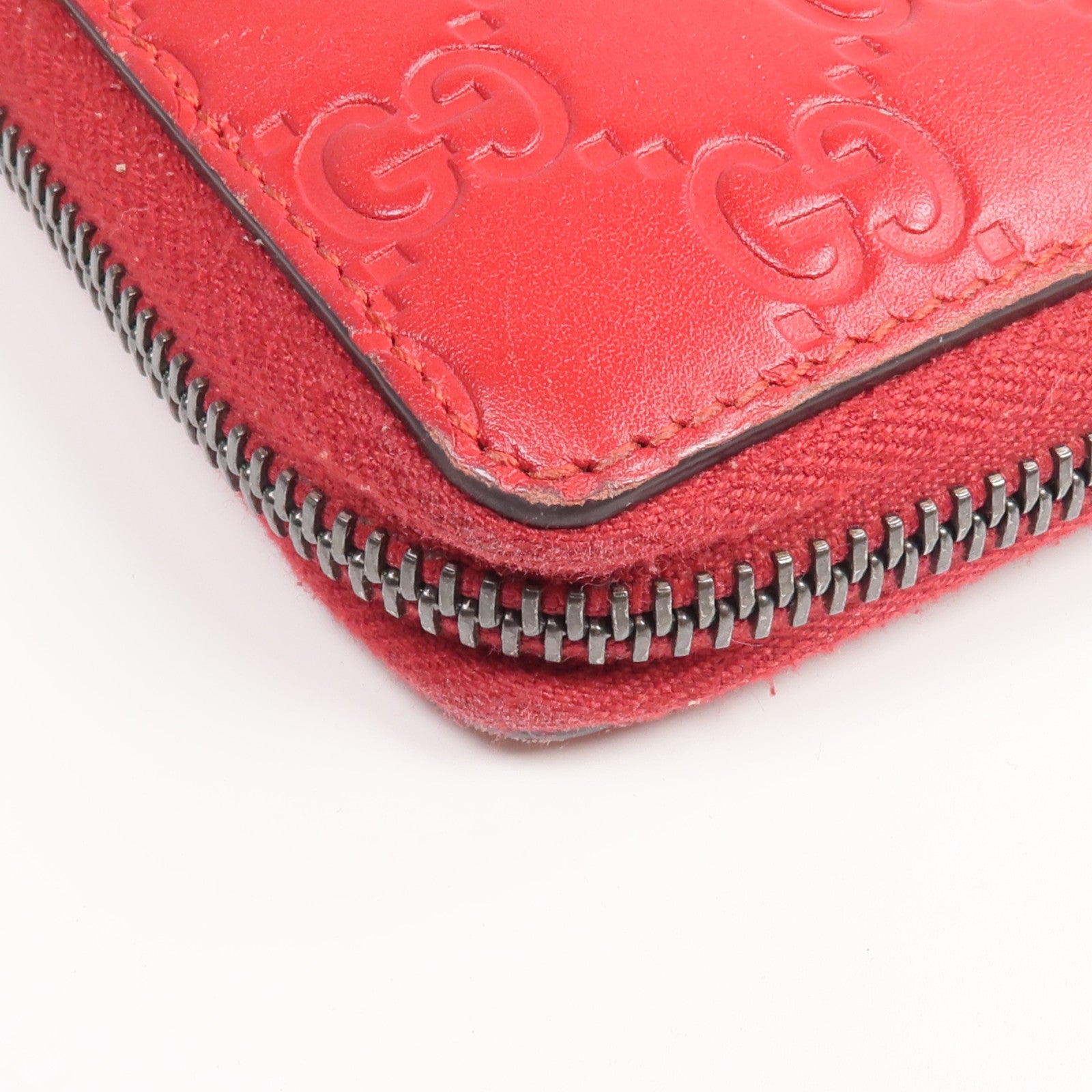GUCCI 牛皮皮革Zipper Long Wallet銀扣長錢包