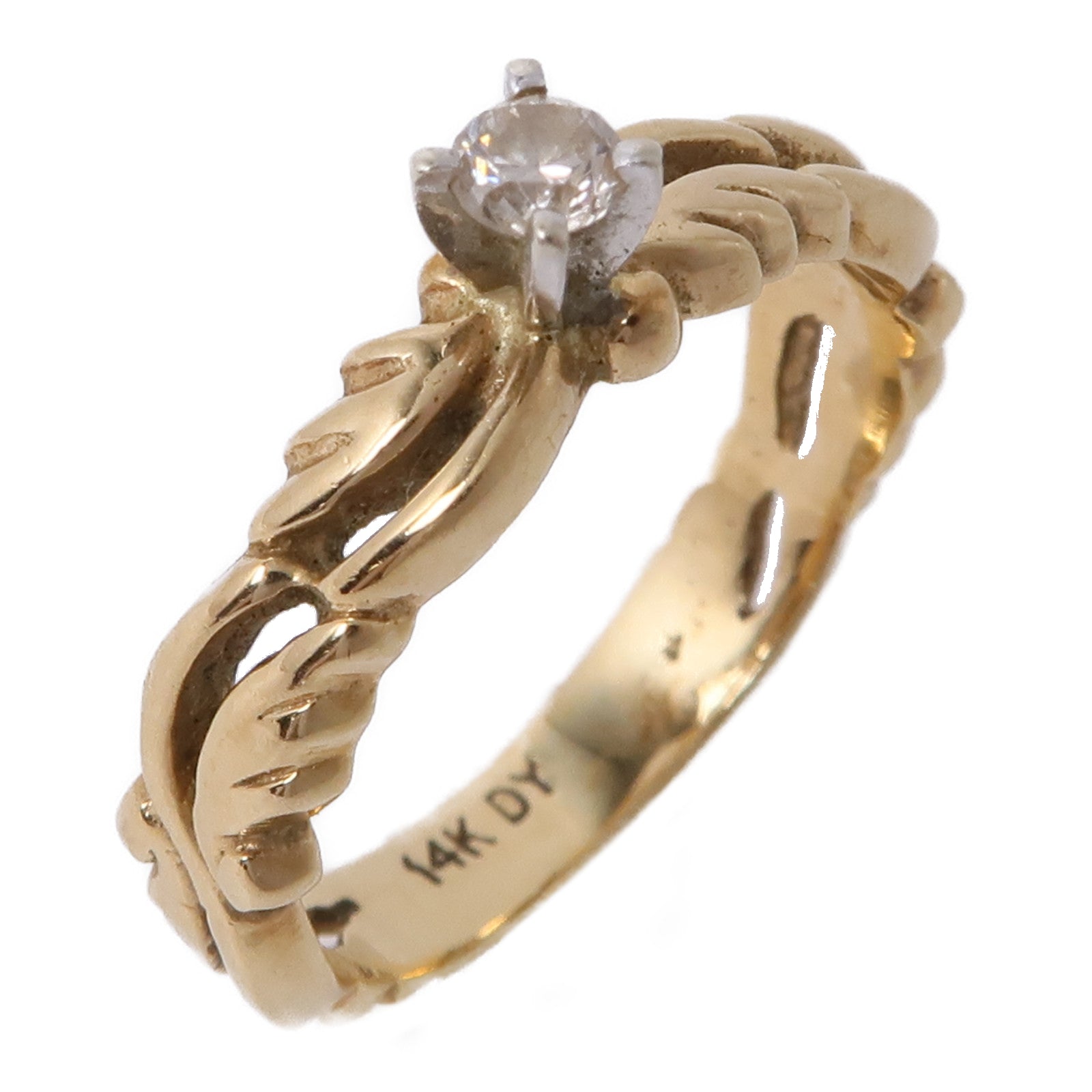 JEWELRY 【激減優惠】14K黃金Diamond Ring鑽石戒指US#5.25