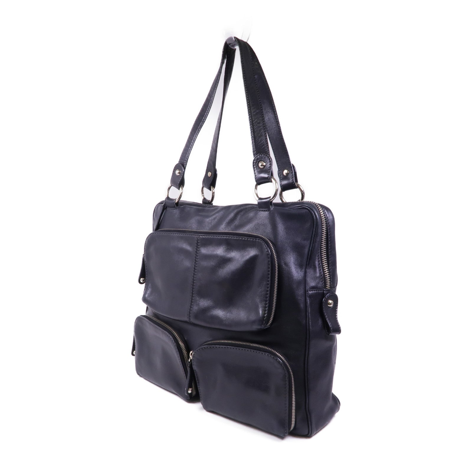 TOD'S 牛皮皮革Shoulder Bag銀扣肩背袋