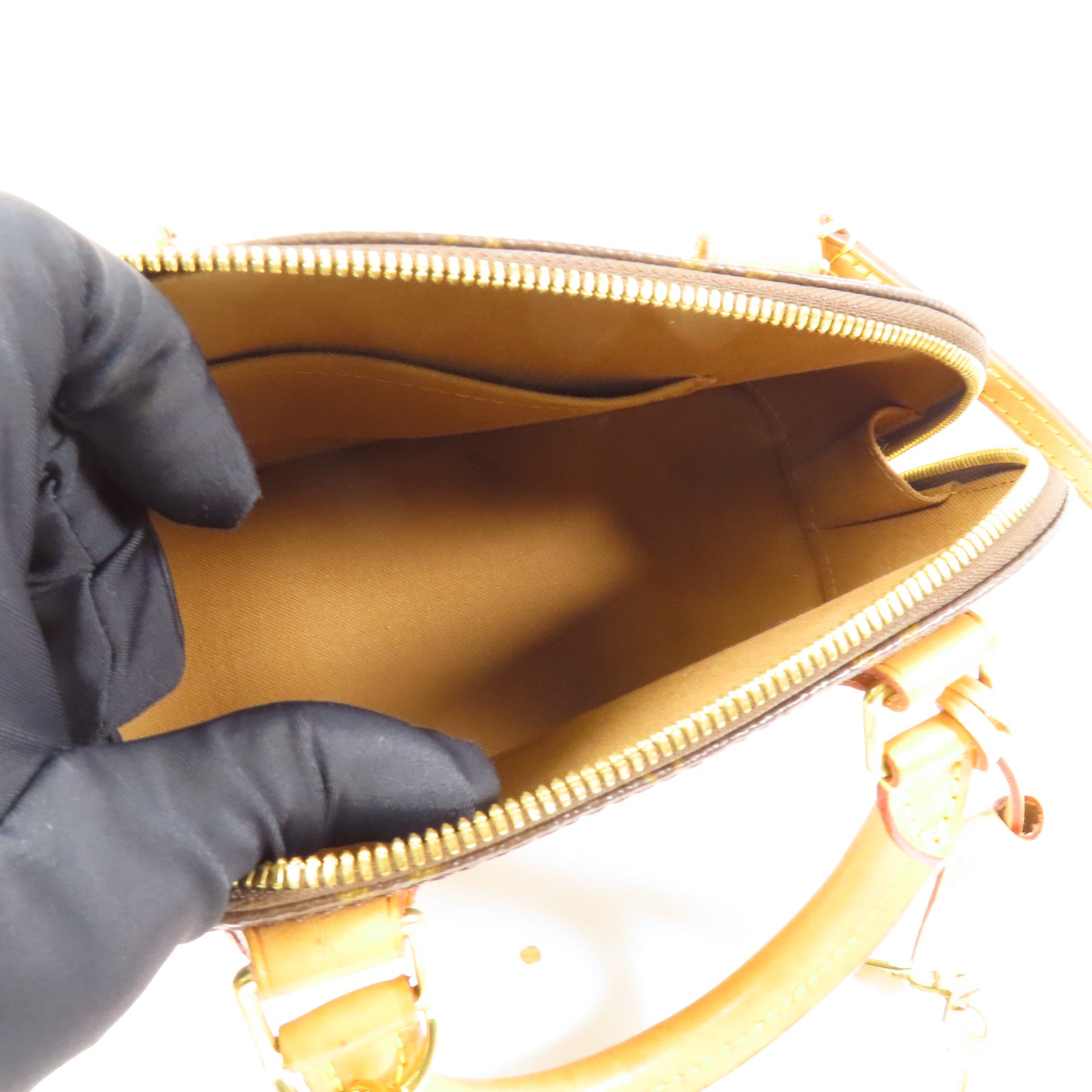 LOUIS VUITTON LV GHW Alma BB 2 Way Shoulder Bag Handbag 53152 Monogram Brown