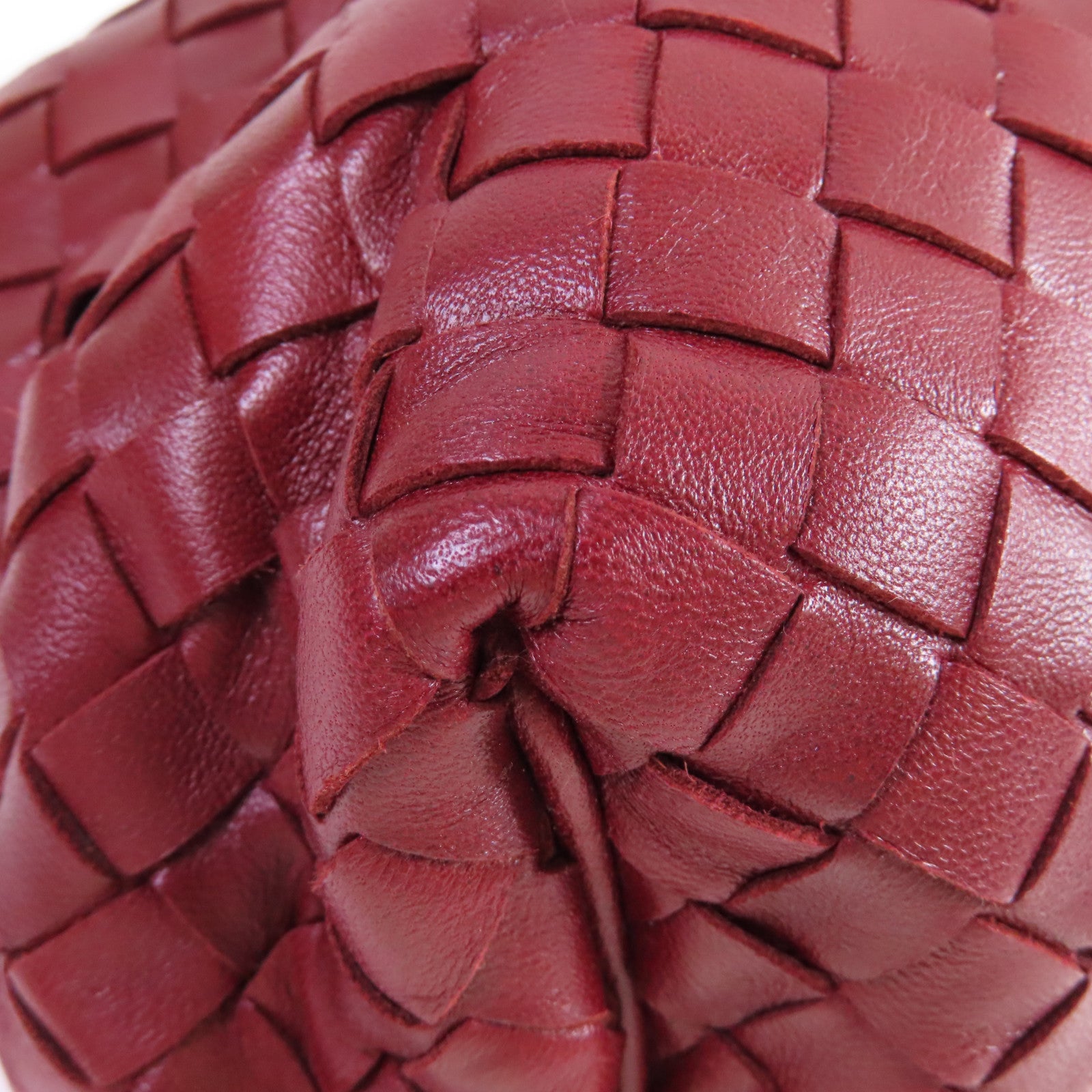 BOTTEGA VENETA 織紋皮革Clutch Bag手拿包酒紅色