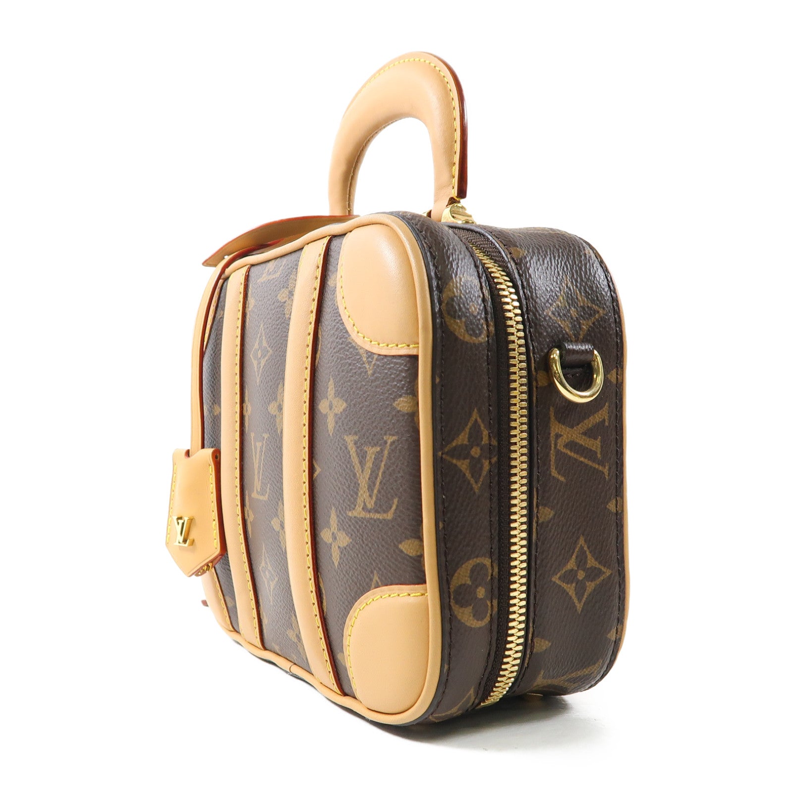 LOUIS VUITTON Monogram Valisette BB金扣手挽肩背兩用袋啡色
