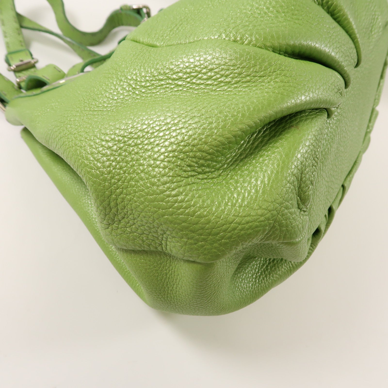 FENDI 牛皮皮革Shoulder Bag銀扣肩背袋綠色