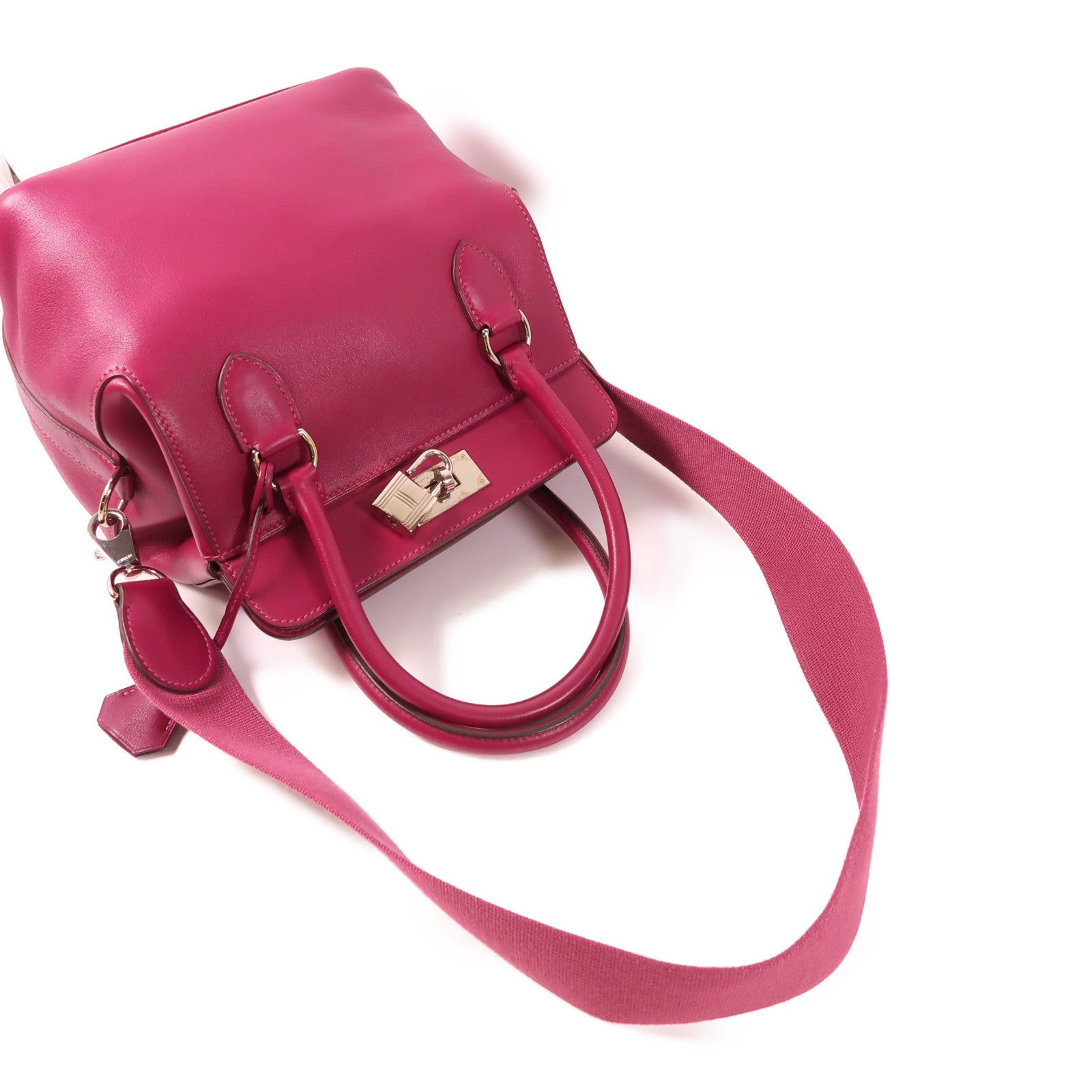 HERMES Evercolor皮革Tool Box 20手挽肩背兩用袋L3 Rose Purple