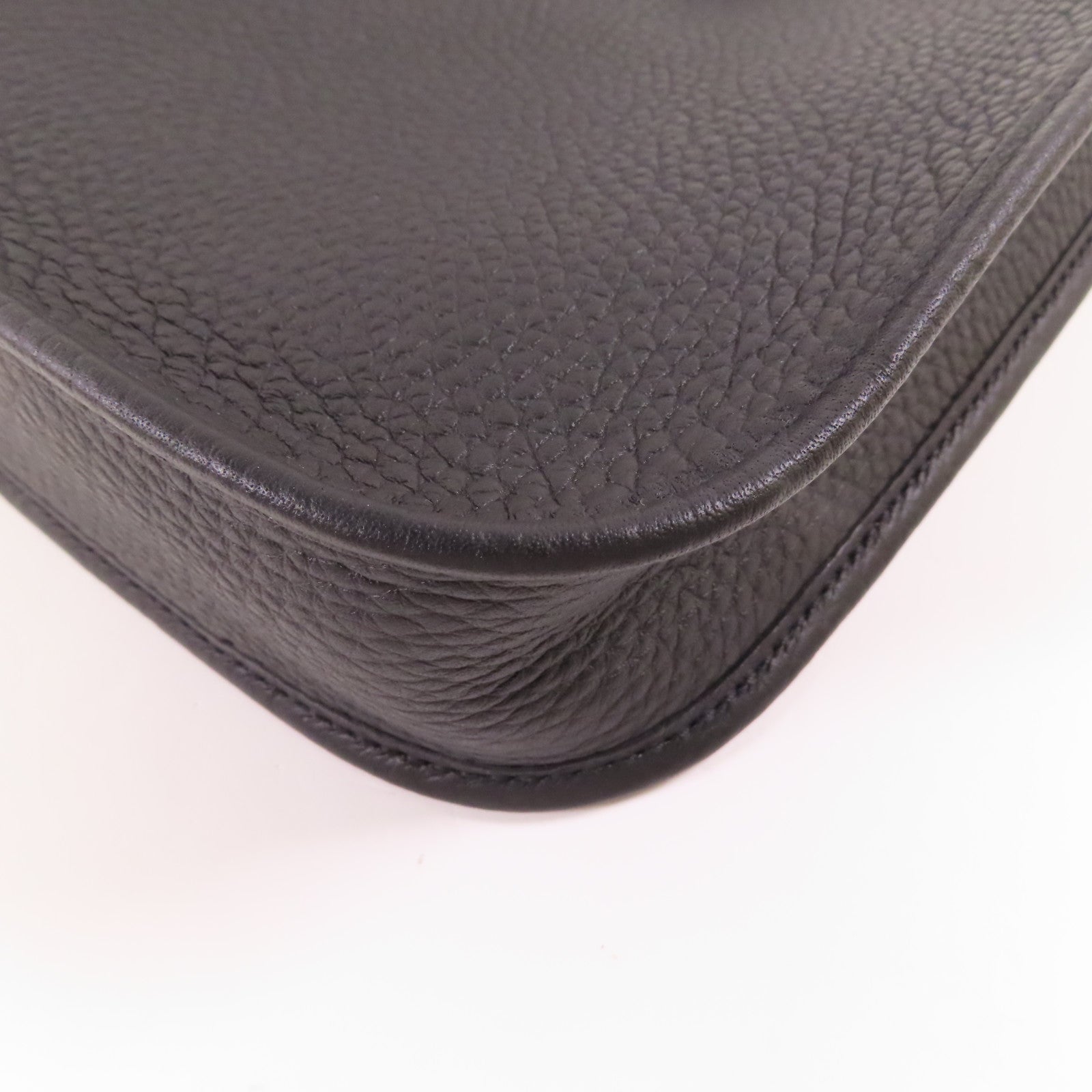HERMES Clemence皮革Mini Evelyne TPM銀扣肩背袋Noir