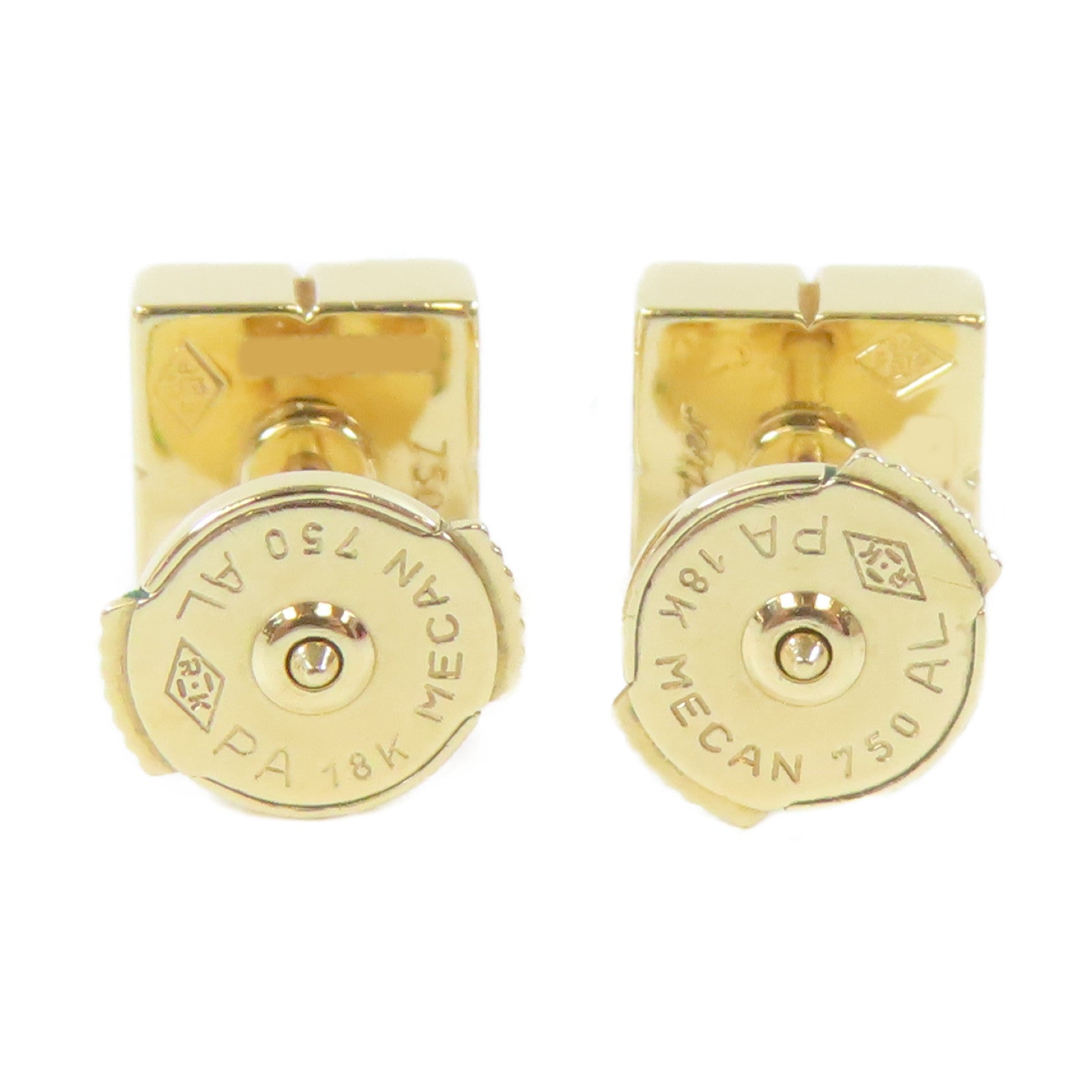 CARTIER 18K黃金Square Diamond Earrings鑽石耳環