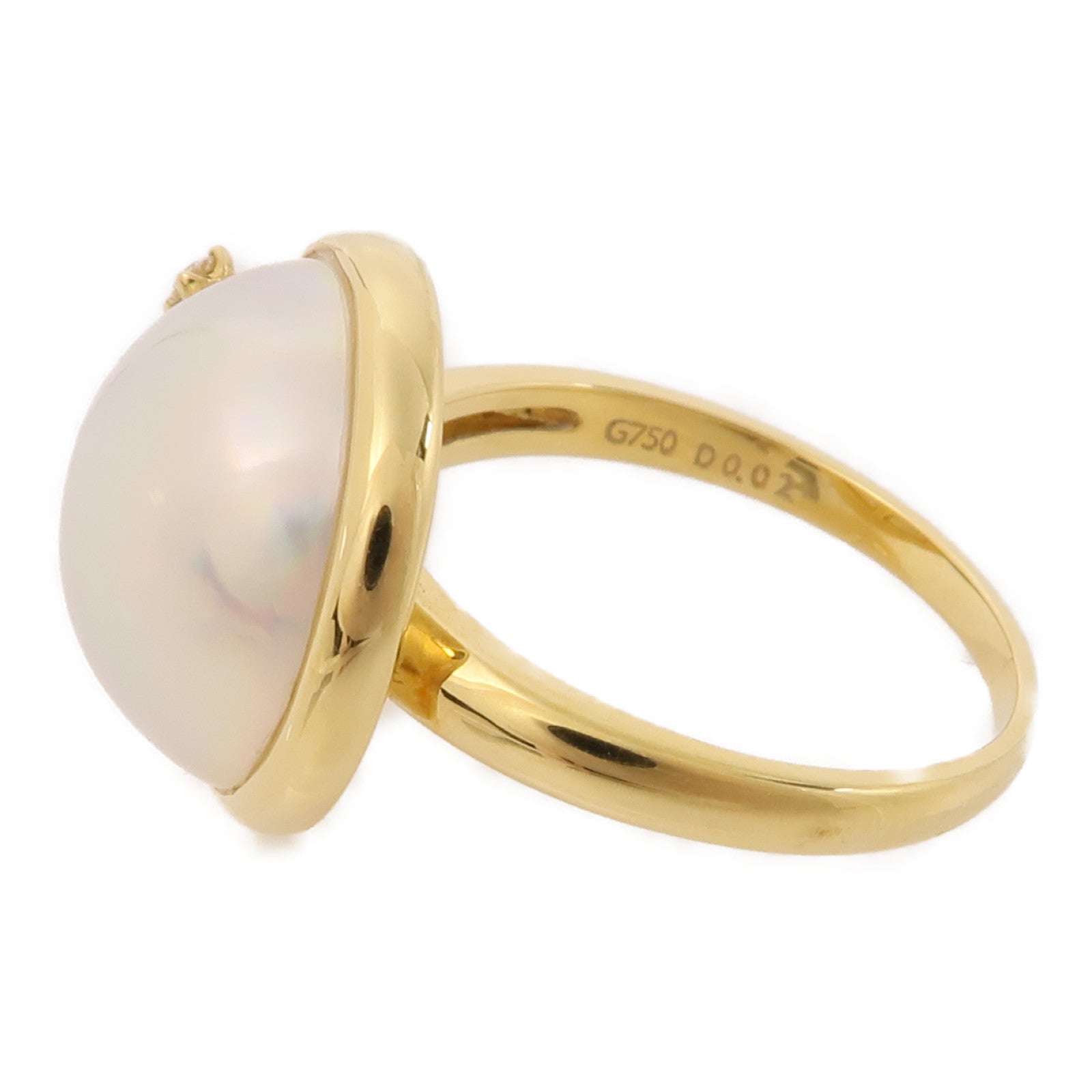 TASAKI 18K黃金Pearl/Diamond Ring珍珠/鑽石戒指US#6.25