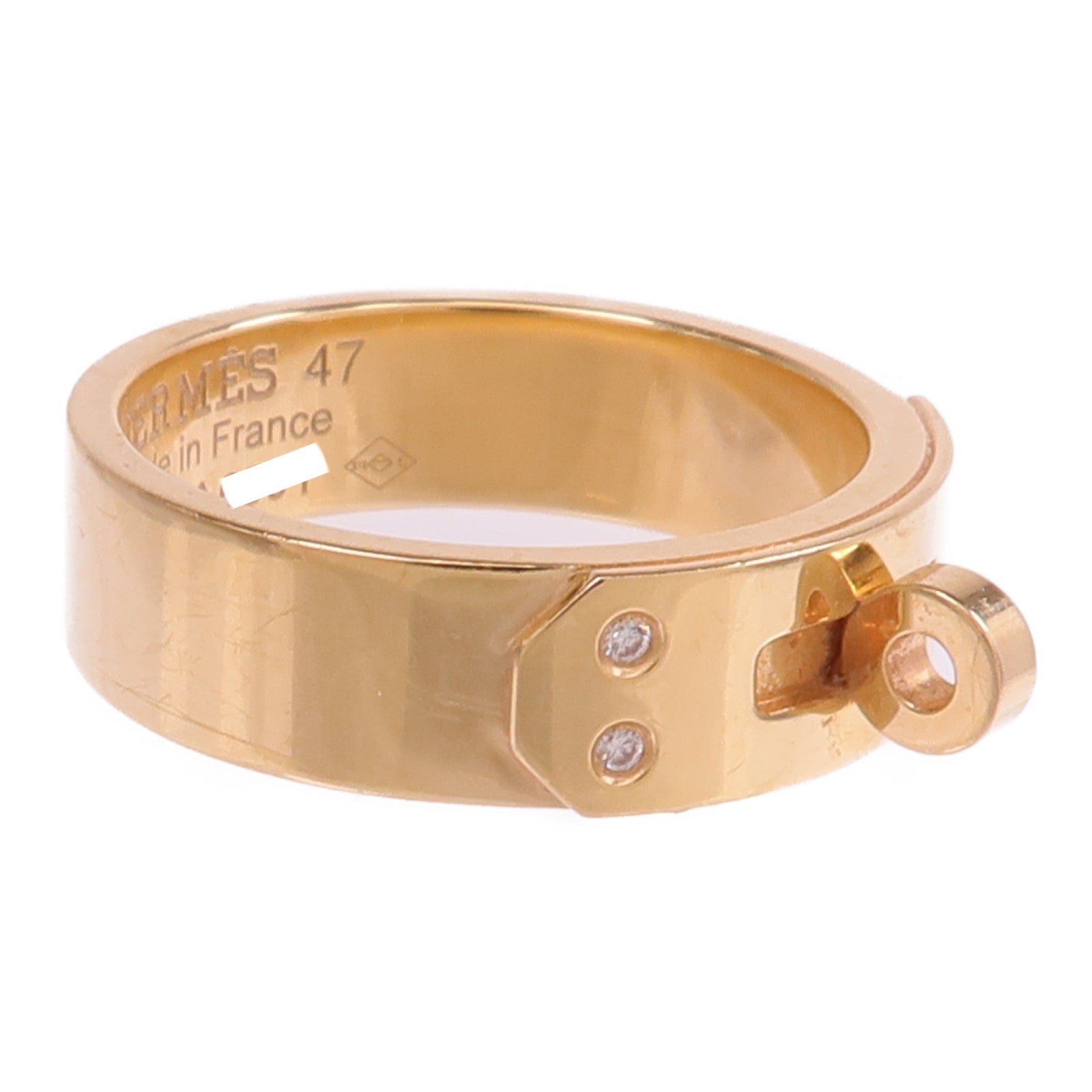 HERMES 【激減優惠】18K玫瑰金Kelly Ring鑽石戒指Hermes#47/US#4.25