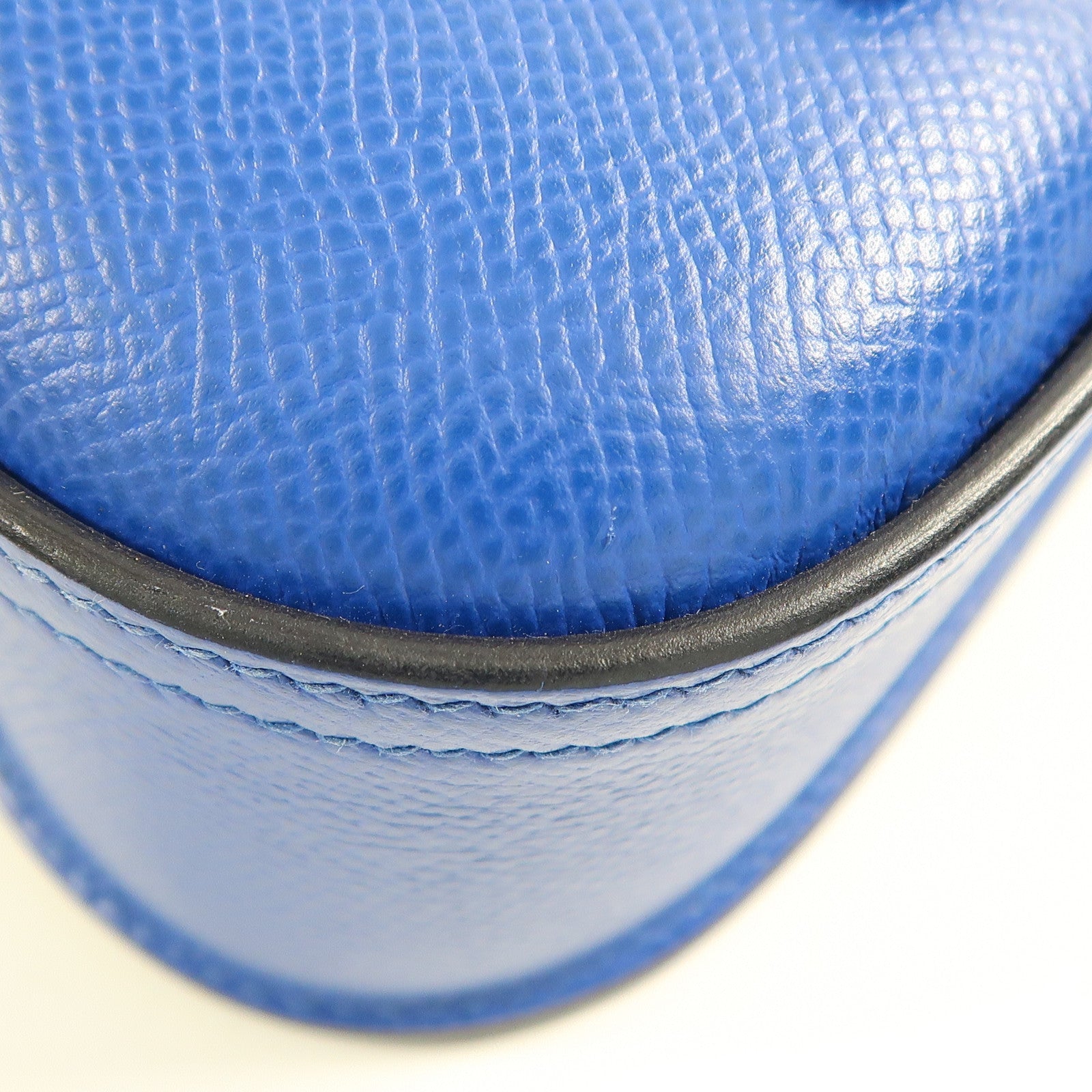 HERMES Epsom皮革Della Cavalleria Mini銀扣肩背袋Bleu Saphir