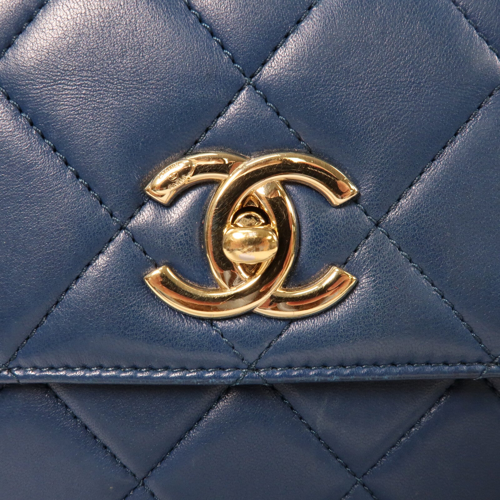 CHANEL 羊皮皮革Trendy CC金扣鏈帶手挽肩背兩用袋