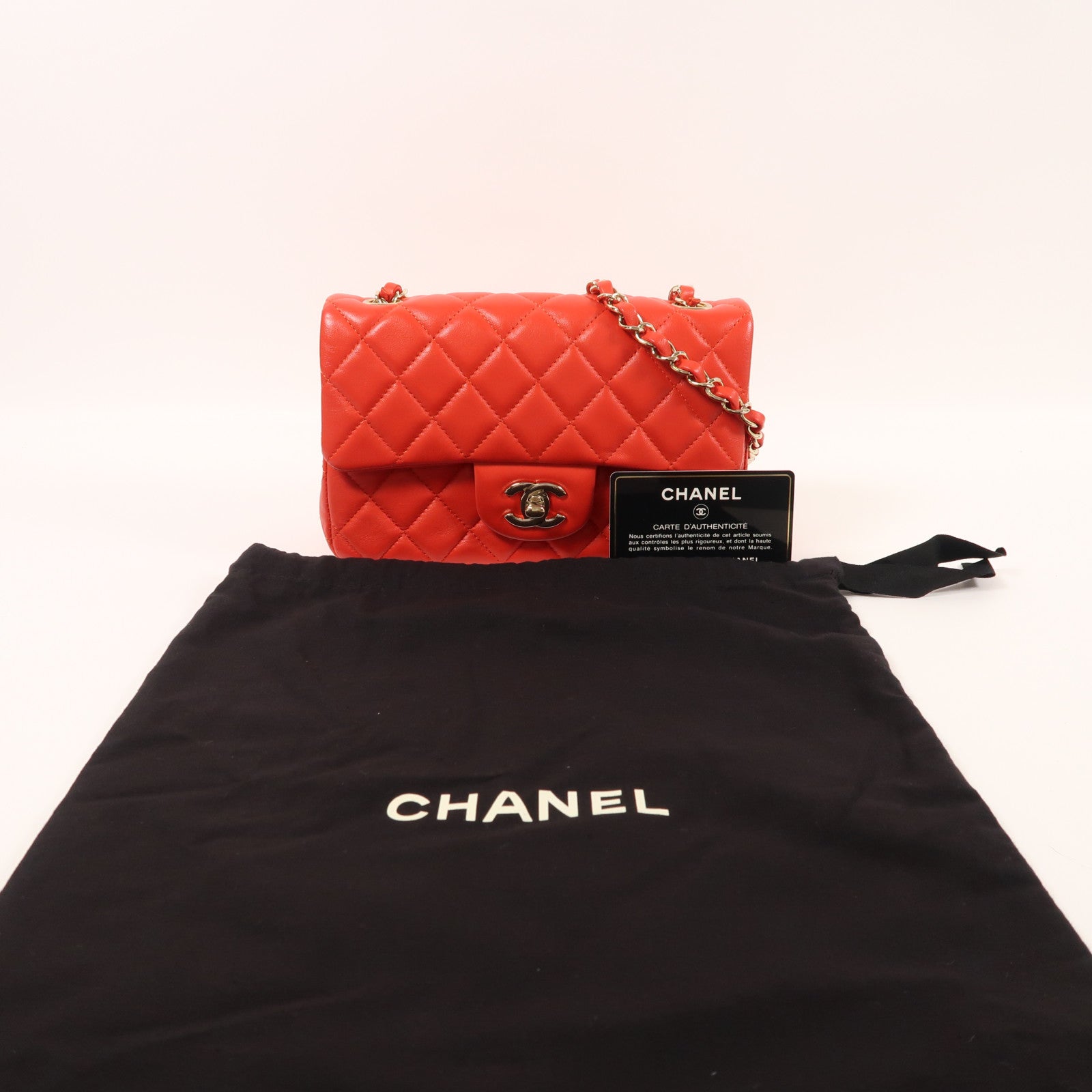 CHANEL 羊皮皮革Classic 20金扣鏈帶肩背袋