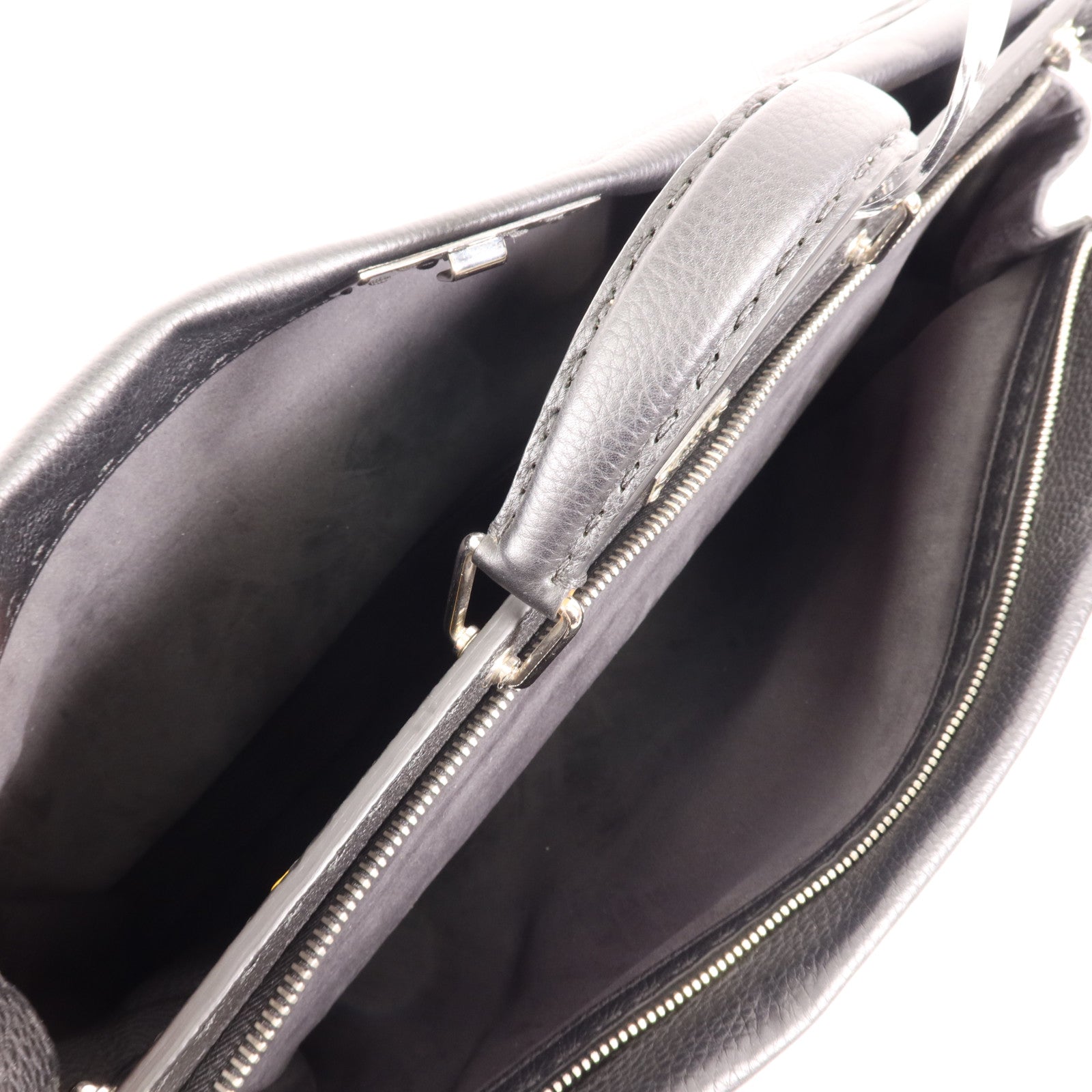 FENDI 牛皮皮革Peekaboo Monster Bugs Eye銀扣手挽肩背兩用袋