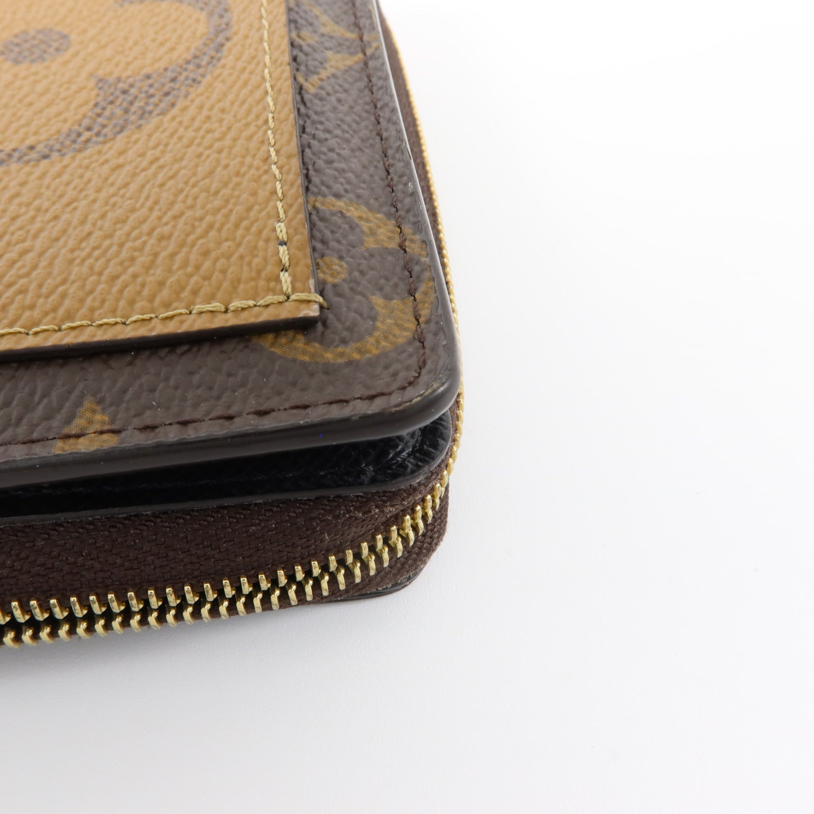 LOUIS VUITTON Monogram Reverse Lou Wallet金扣錢包