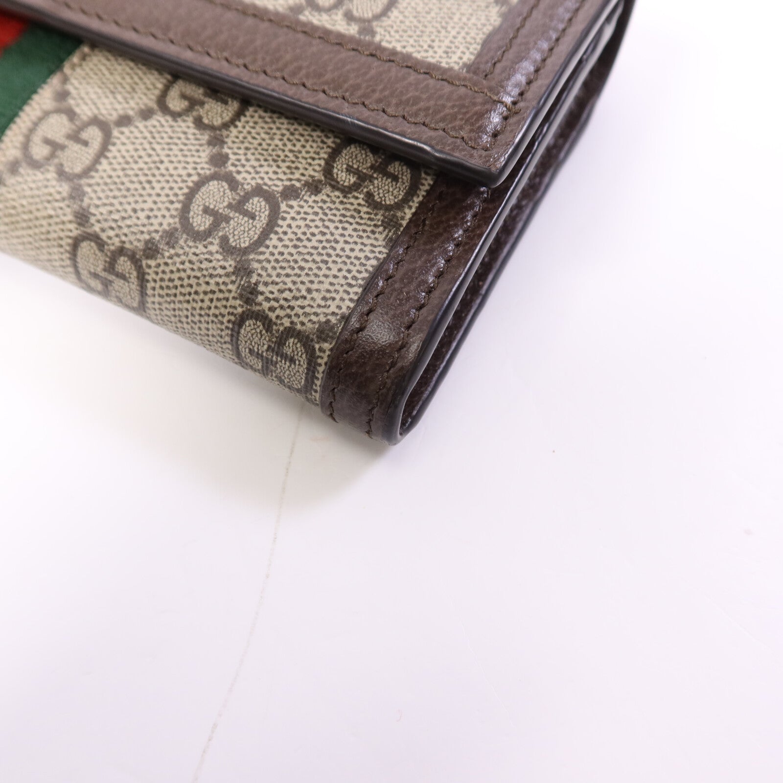 GUCCI 塗層帆布Ophidia GG金扣長錢包