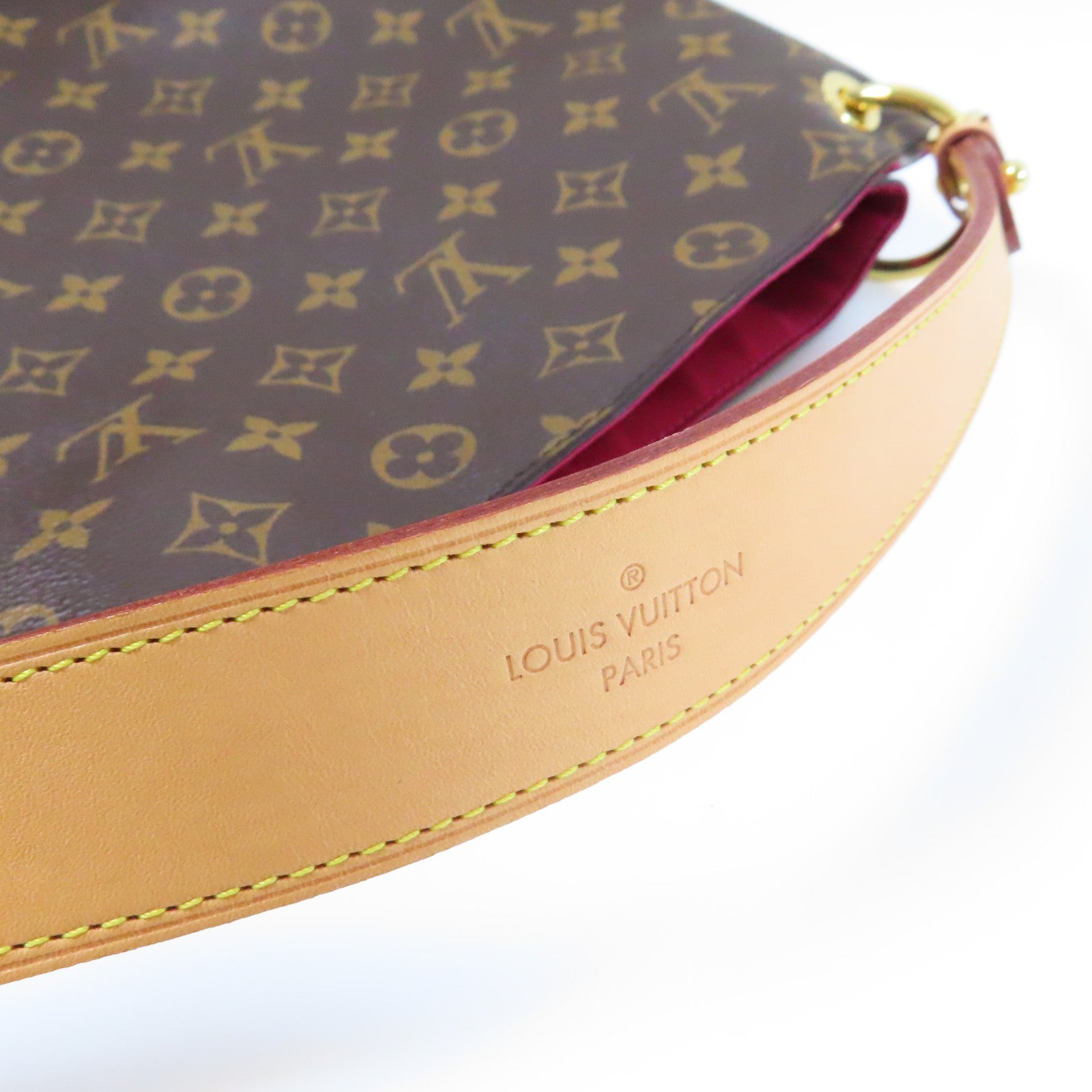 LOUIS VUITTON Monogram Delightful MM金扣肩背袋啡色