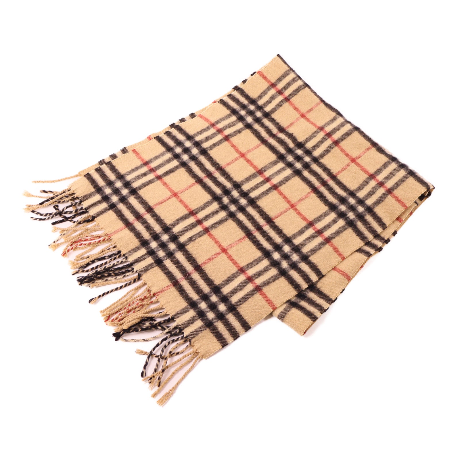 BURBERRY 羊絨Scarf圍巾啡色/黑色/紅色