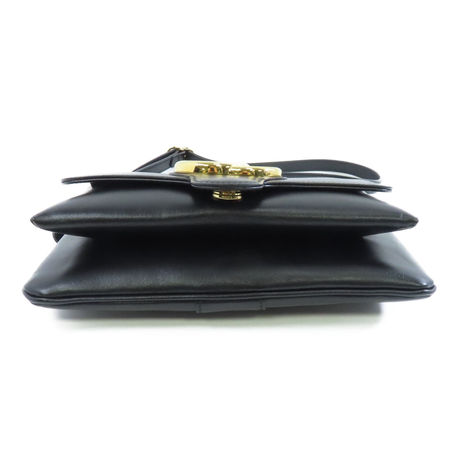 GUCCI 牛皮皮革Double GG Shoulder Bag金扣肩背袋黑色