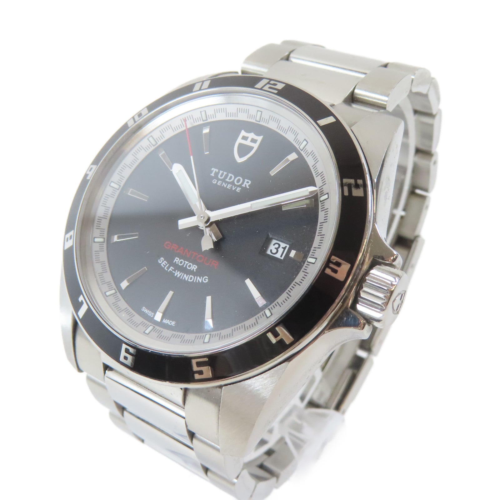 TUDOR Grantour Date不鏽鋼手錶自動機芯黑色#17cm