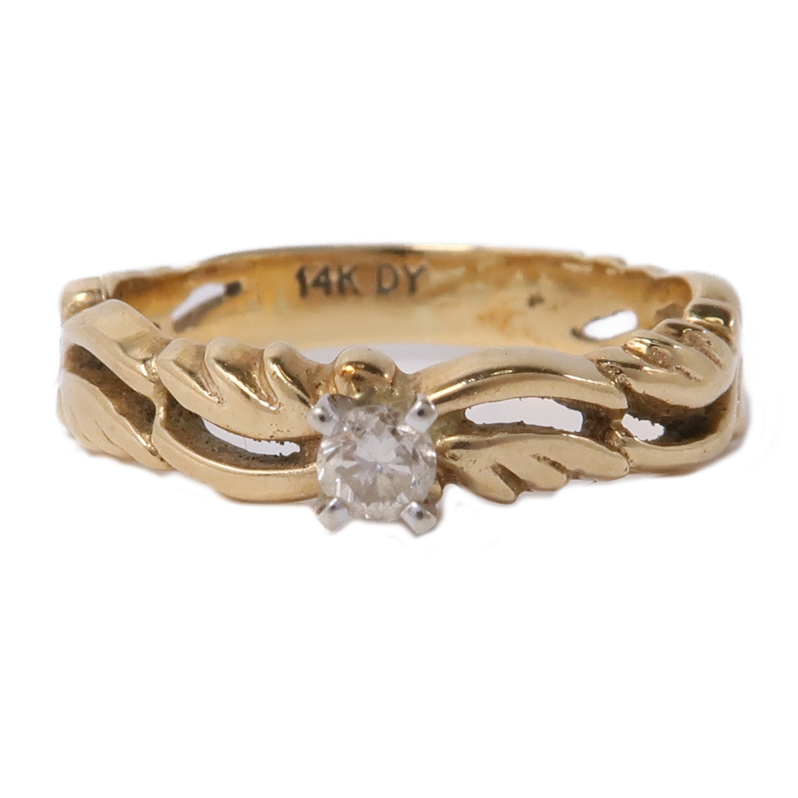 JEWELRY 【激減優惠】14K黃金Diamond Ring鑽石戒指US#5.25