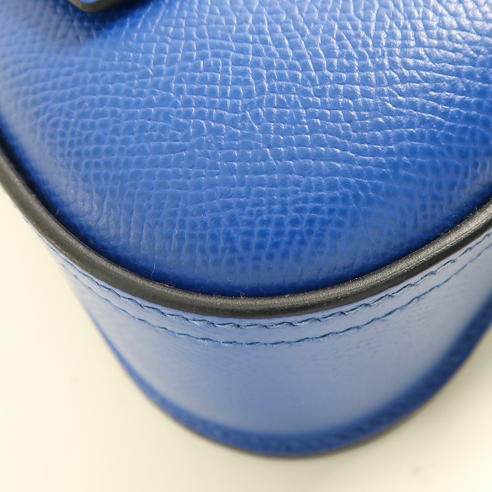 HERMES Epsom皮革Della Cavalleria Mini銀扣肩背袋Bleu Saphir