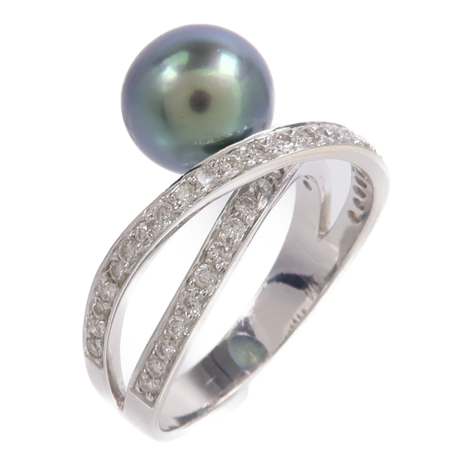 JEWELRY 18K白金Pearl Diamond Ring珍珠鑽石戒指