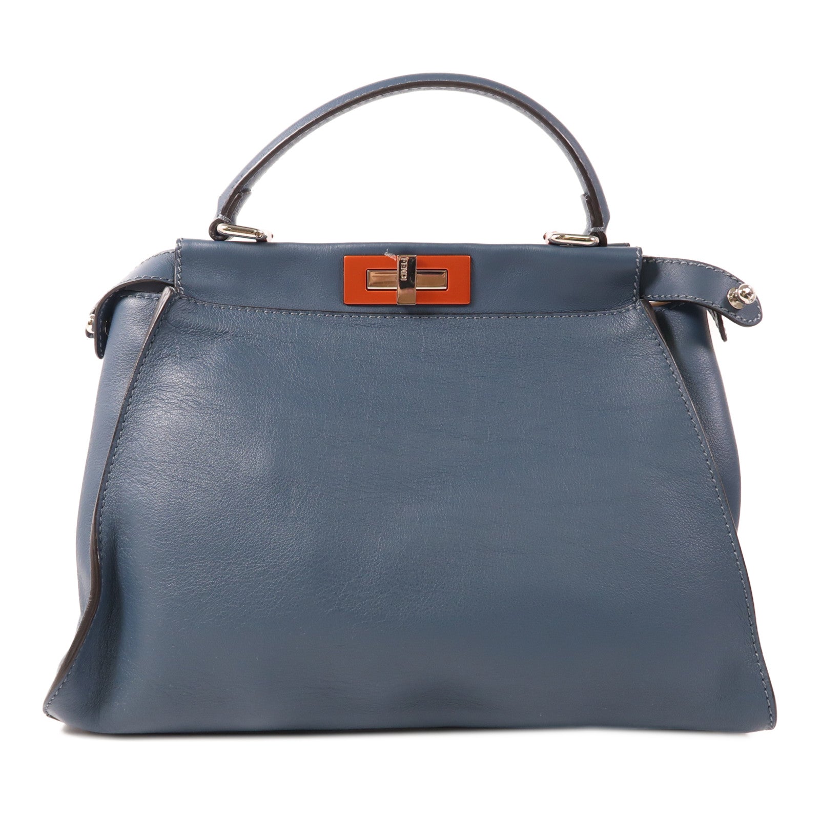 FENDI 牛皮皮革Peekaboo銀扣手挽肩背兩用袋