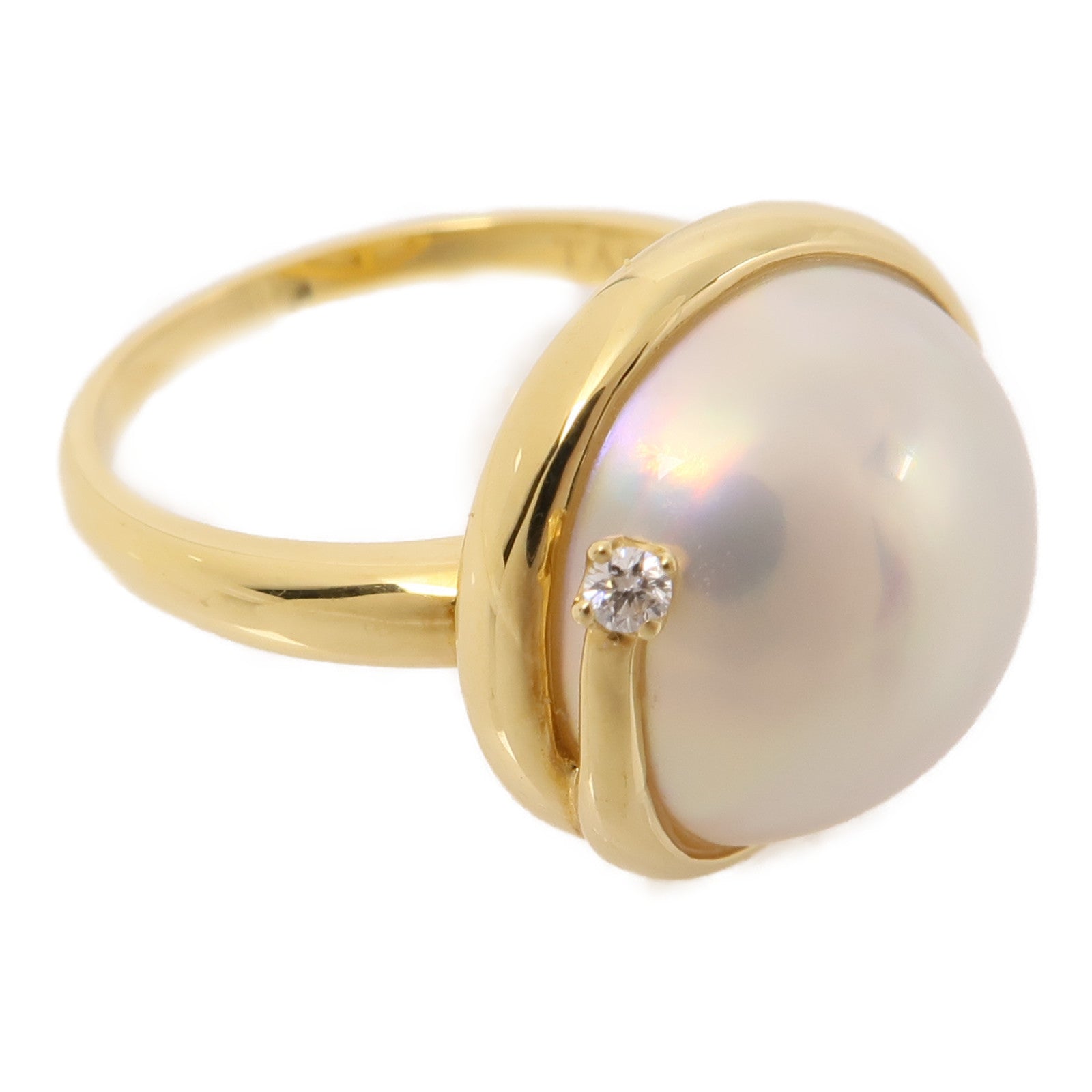 TASAKI 18K黃金Pearl/Diamond Ring珍珠/鑽石戒指US#6.25