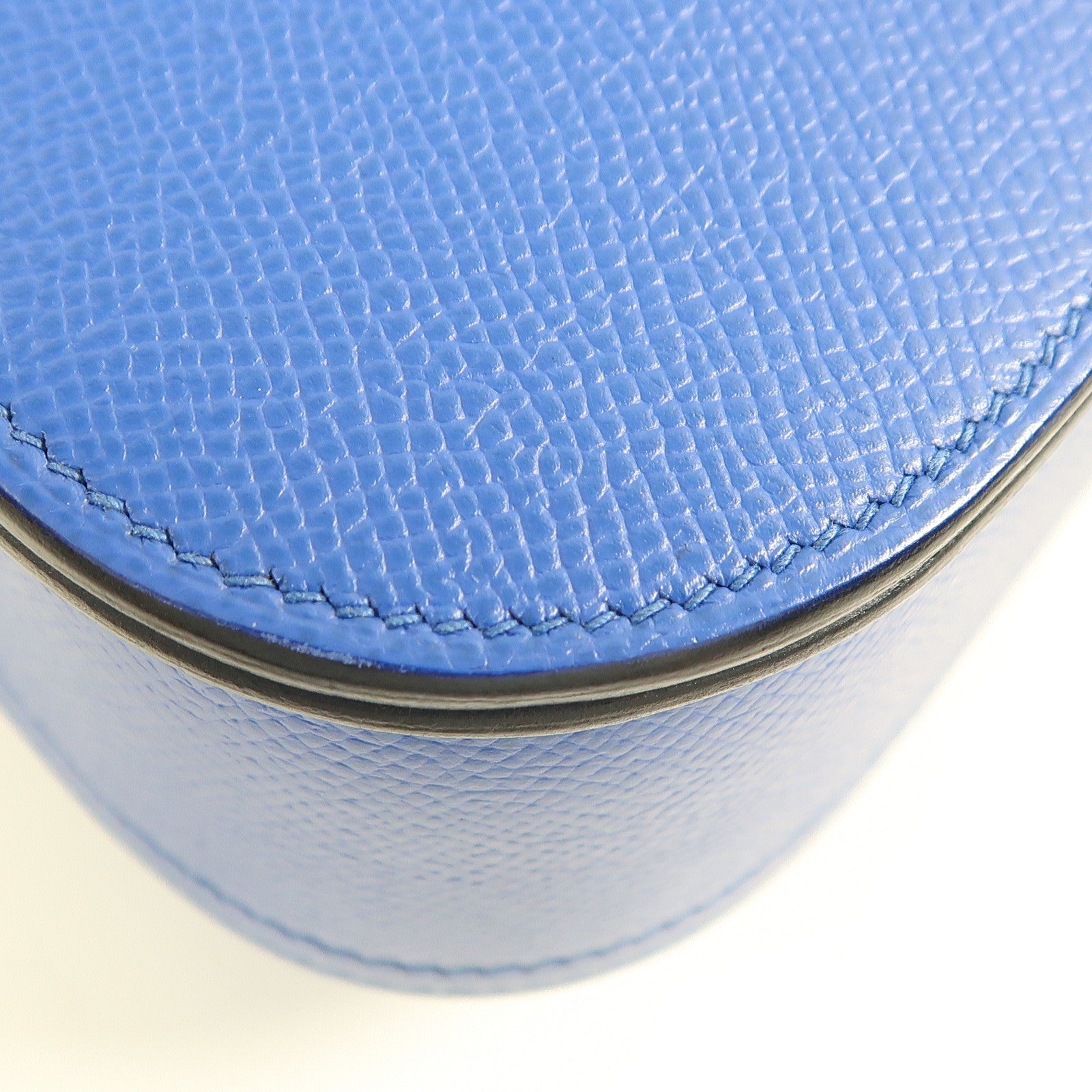 HERMES Epsom皮革Della Cavalleria Mini銀扣肩背袋Bleu Saphir