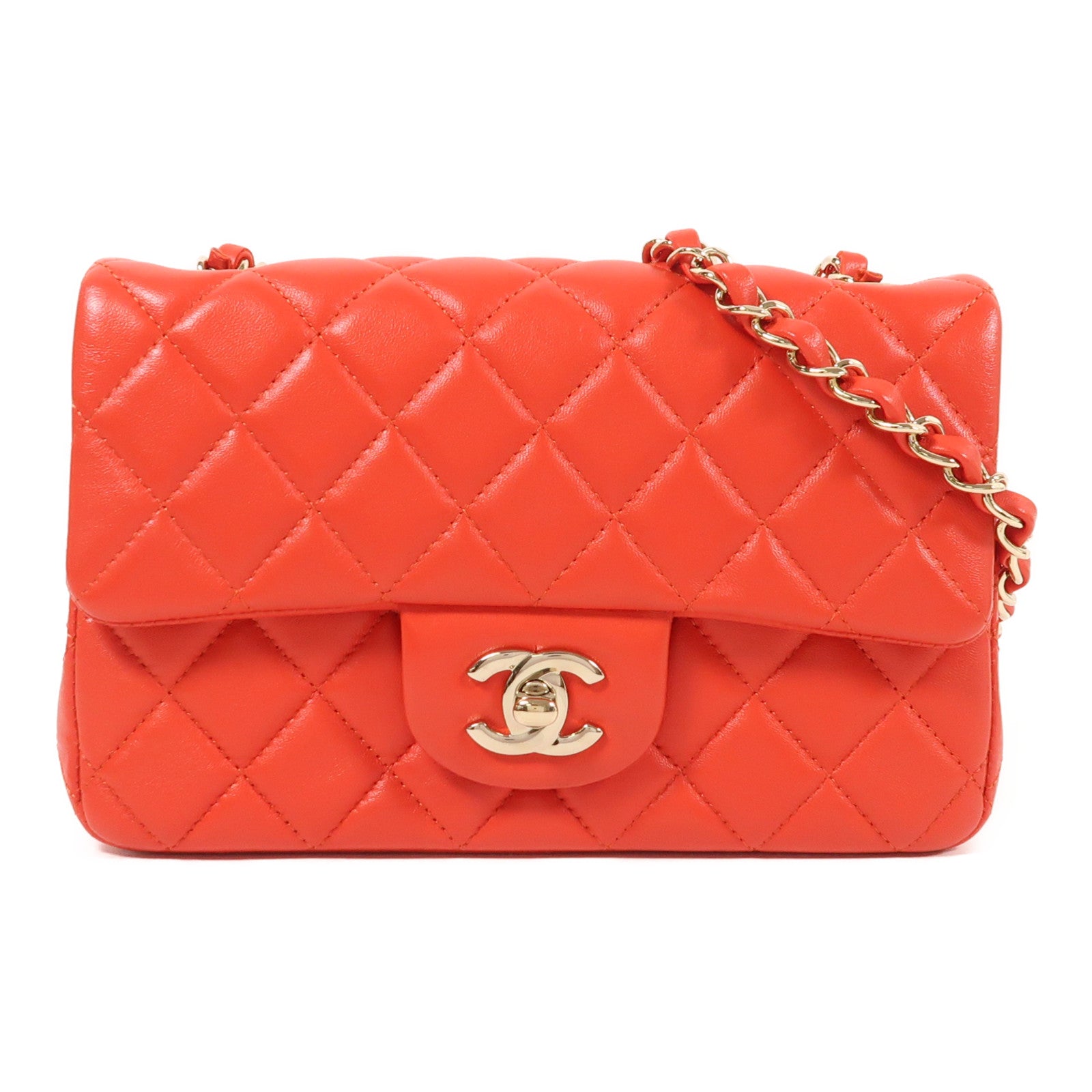 CHANEL 羊皮皮革Classic 20金扣鏈帶肩背袋