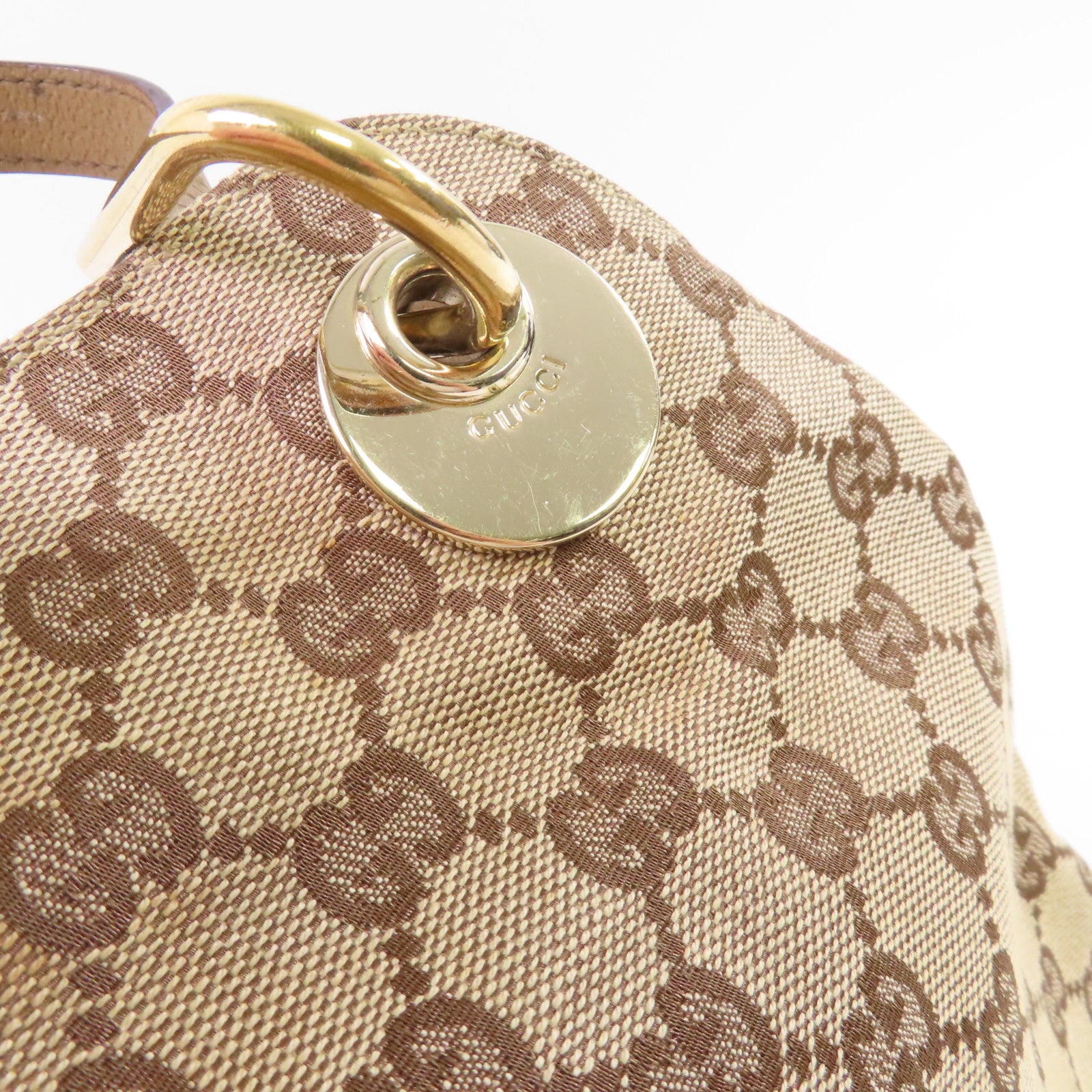 GUCCI GG帆布GG Tote Bag金扣肩背袋啡色