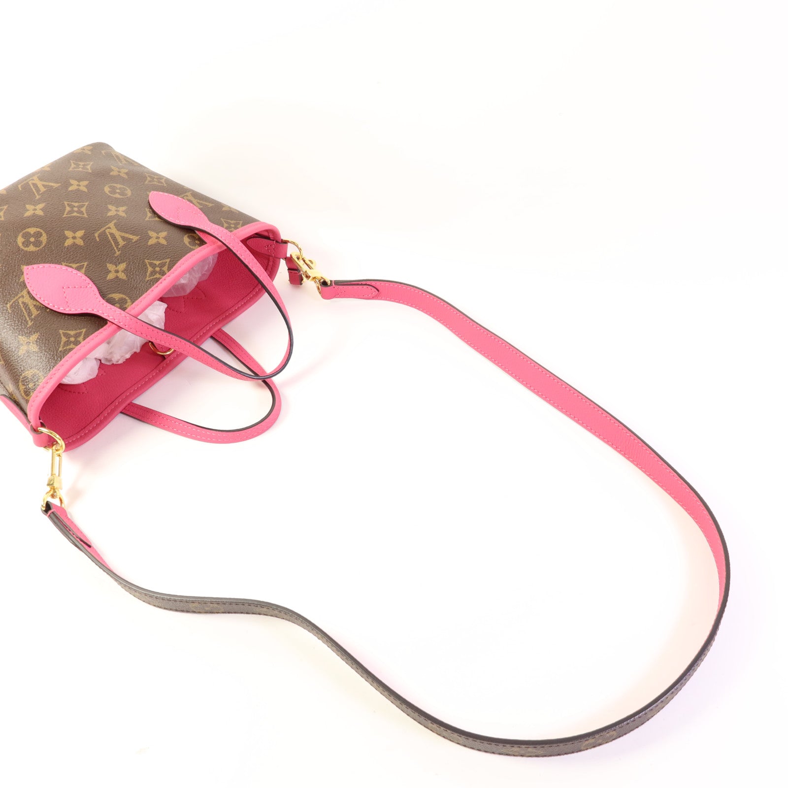LOUIS VUITTON Monogram Neverfull Bandouliere Inside Out BB金扣手挽肩背兩用袋