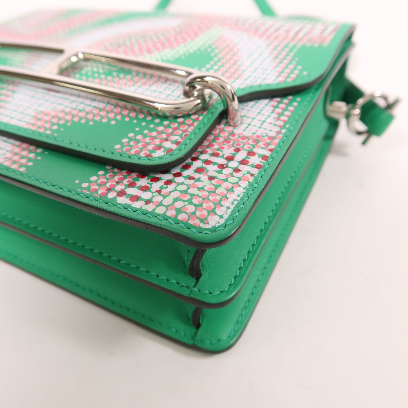 HERMES 皮革Roulis Mini Circuit 24 Faubourg銀扣肩背袋