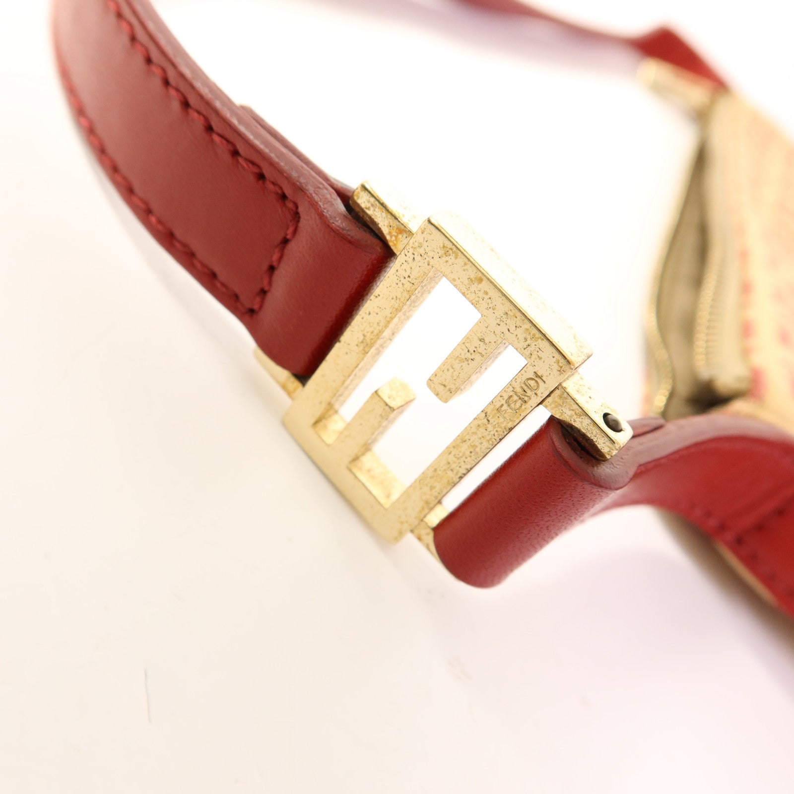 FENDI 帆布Shoulder Bag金扣肩背袋