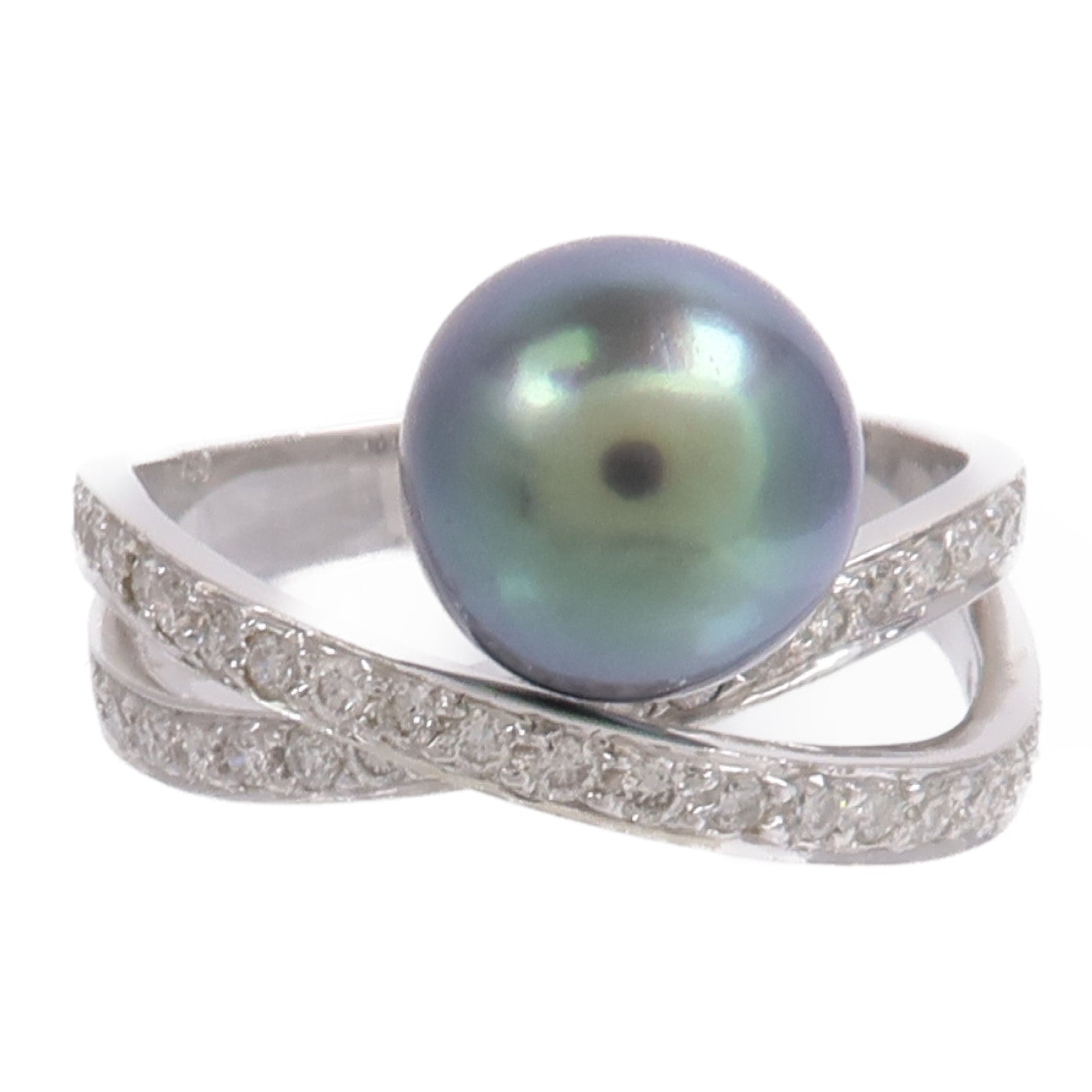 JEWELRY 18K白金Pearl Diamond Ring珍珠鑽石戒指