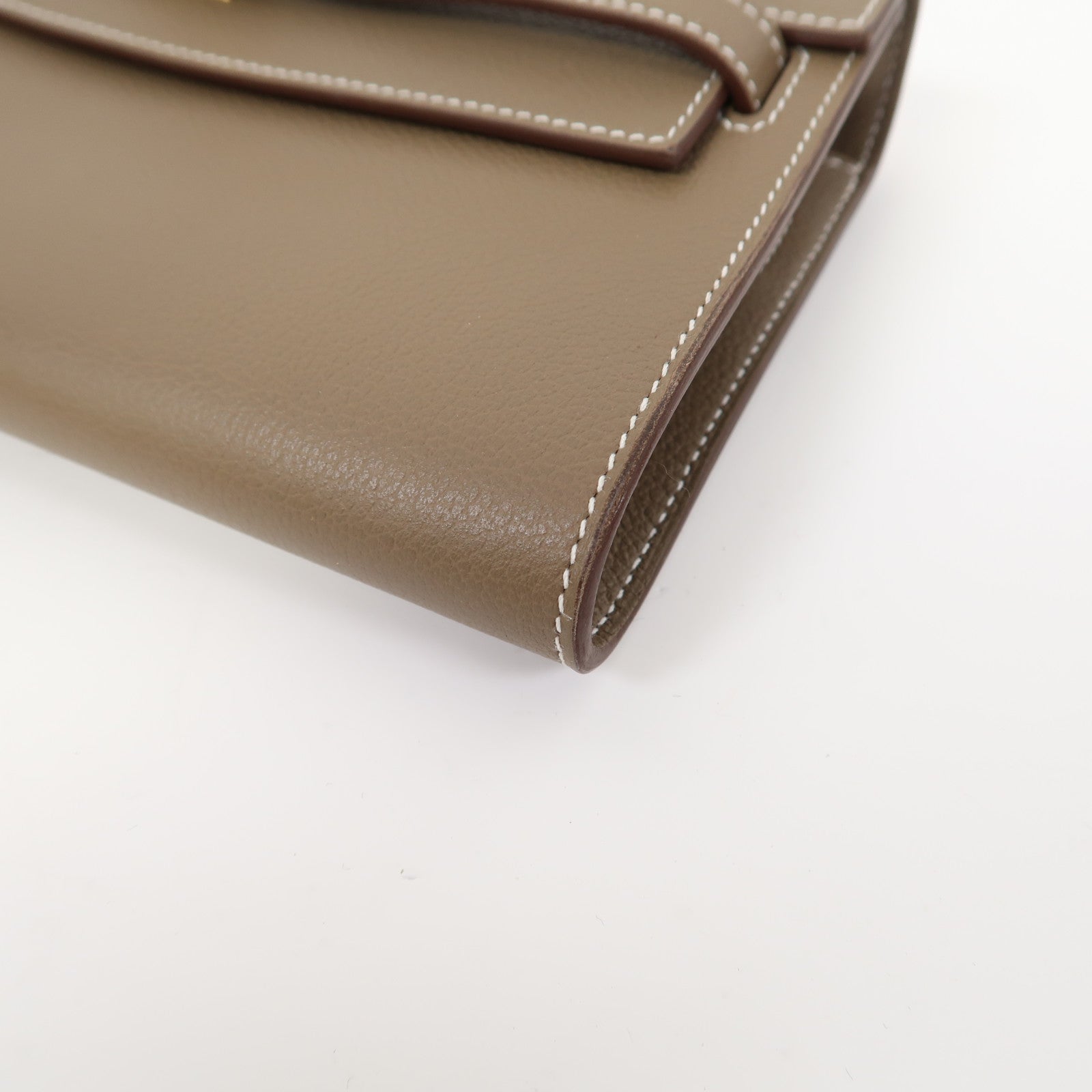 HERMES Evercolor皮革Kelly To Go金扣肩背袋大象灰色