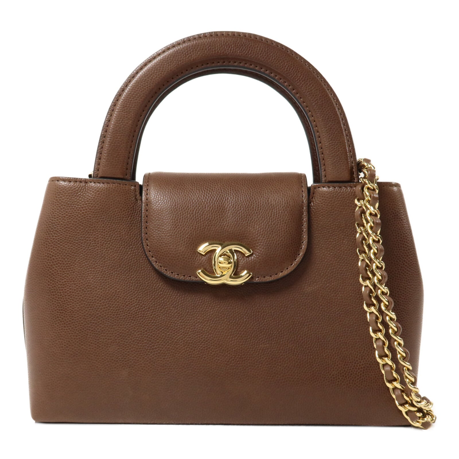 CHANEL 牛皮皮革26S Kelly Bag鏈帶手挽肩背兩用袋