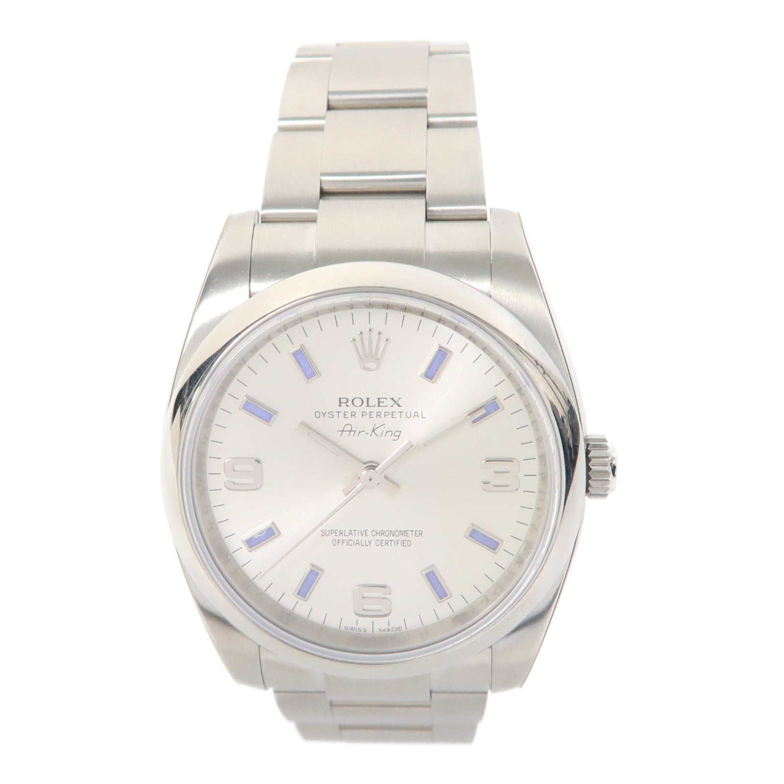 ROLEX Air King不鏽鋼手錶自動機芯銀色
