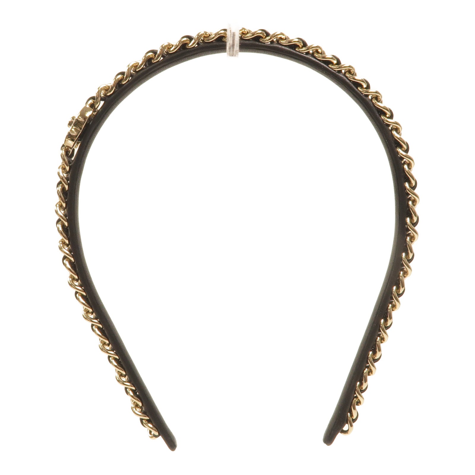 CHANEL 羊皮皮革/金屬Interlaced Chain Headband髮箍