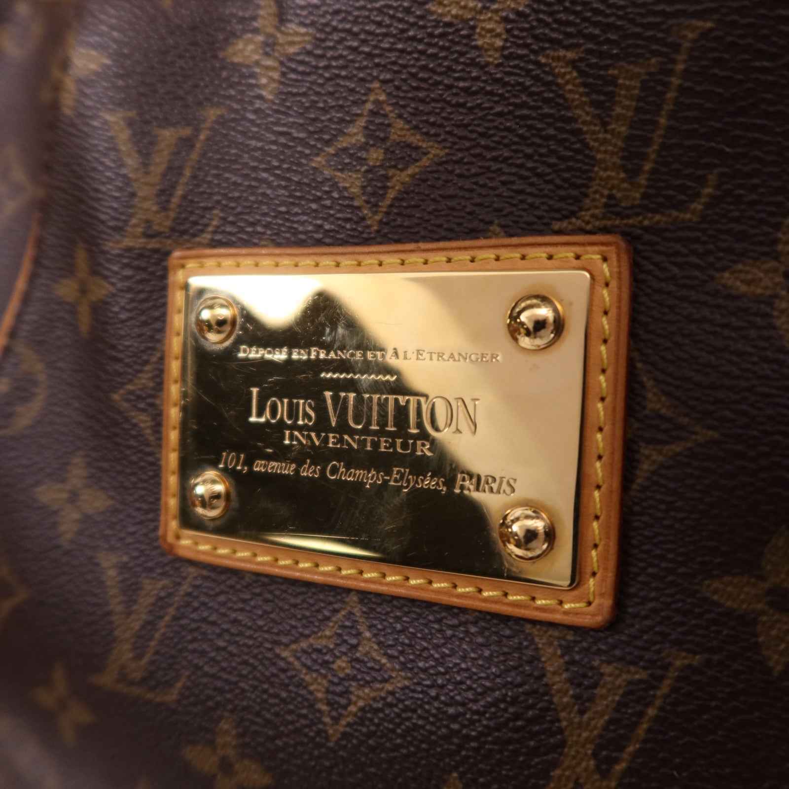 LOUIS VUITTON Monogram Galliera PM金扣肩背袋棕色