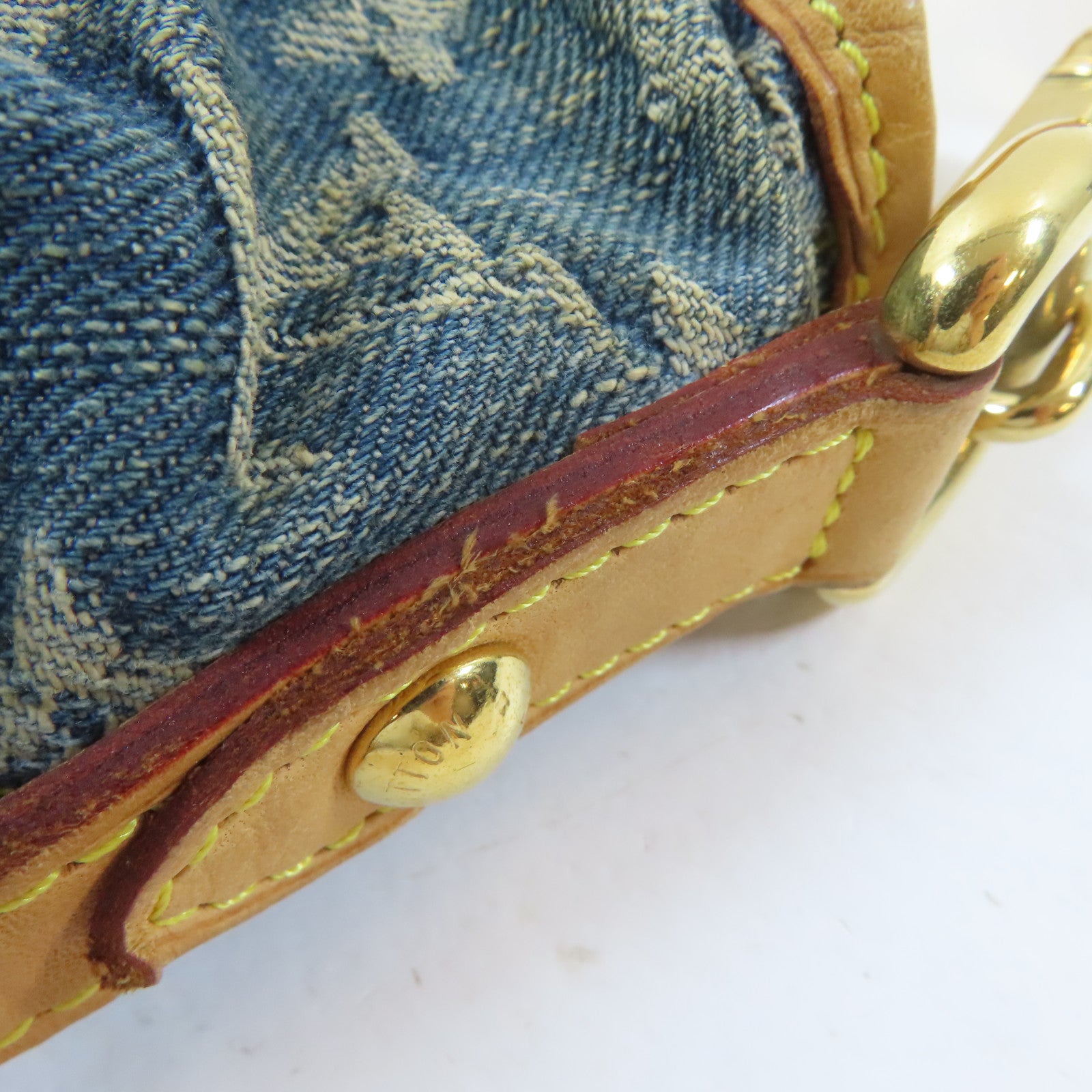 LOUIS VUITTON Monogram Denim Neo Cabby MM金扣手挽肩背兩用袋藍色