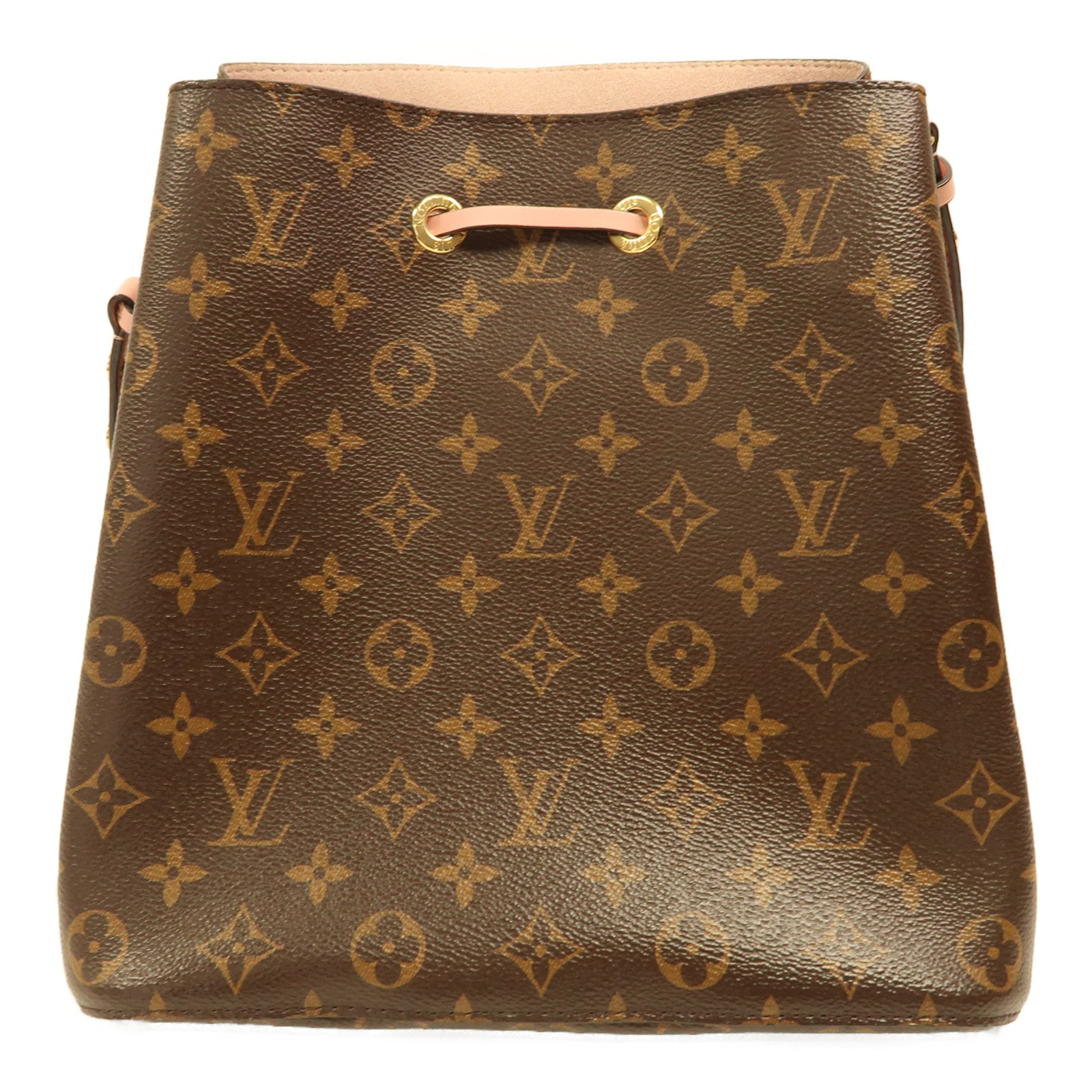 LOUIS VUITTON Monogram Neo Noe MM金扣手挽肩背兩用袋棕色/粉紅色