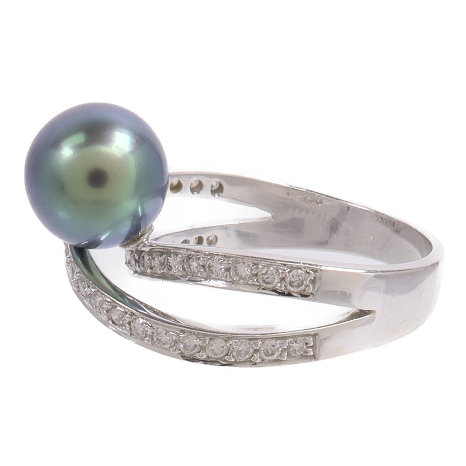 JEWELRY 18K白金Pearl Diamond Ring珍珠鑽石戒指